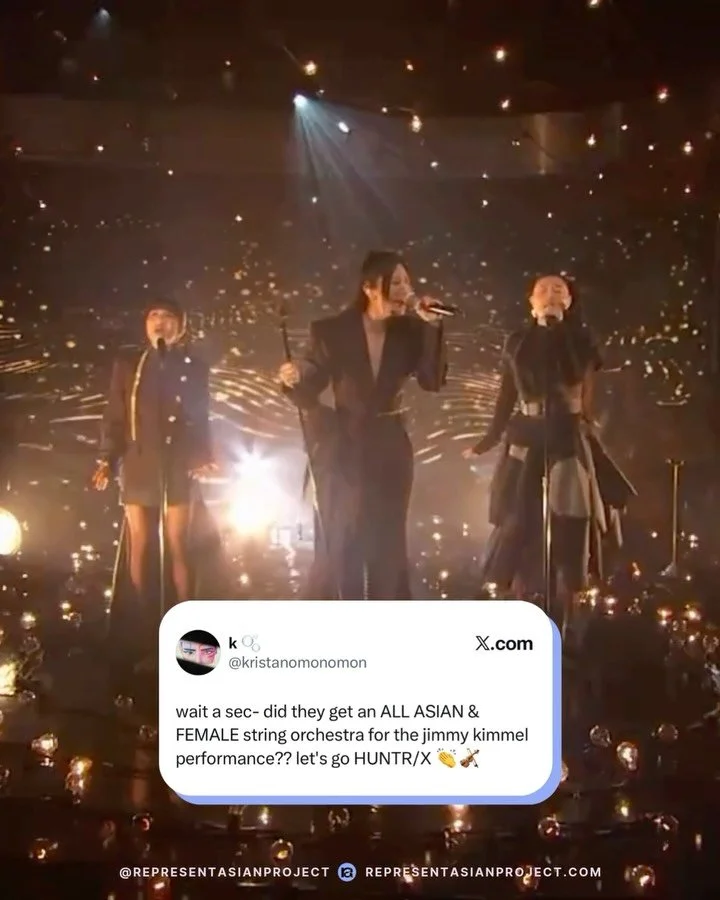 TIL HUNTR/X got an all Asian female string orchestra for their @jimmykimmellive performance 👏🏼👏🏼👏🏼👏🏼👏🏼