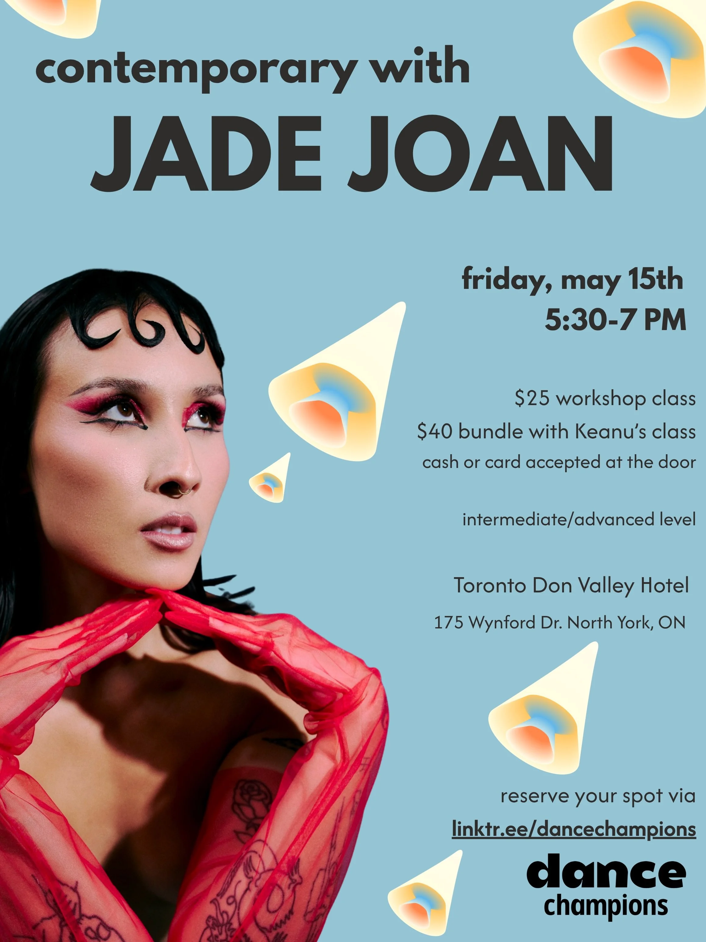 Spring Workshop series! Join us for an abundant weekend of dance.

This Friday May 15th, Dance Champions judge @jadejoan_ and our Competition Director @keanu.uchida will teach contemporary classes on our competition stage.

Don&rsquo;t miss out! Visi