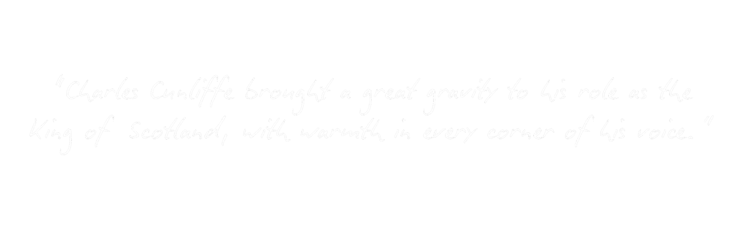 Quote about Charles Cunliffe on a black background with handwritten white text.