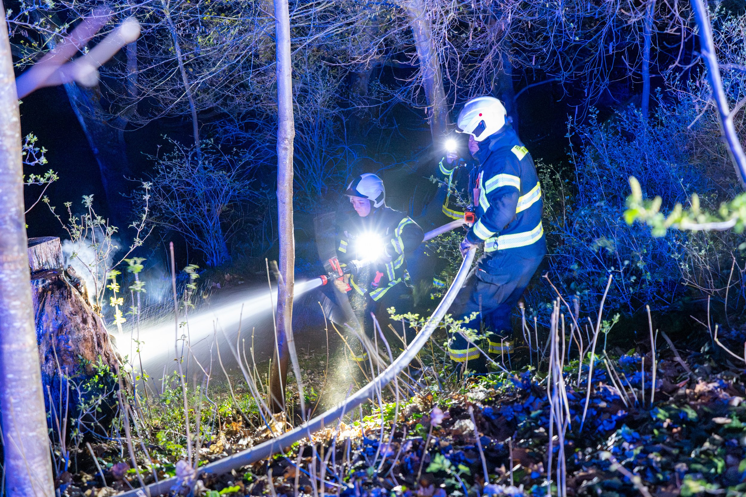 Illegale Böllerzündung in Weimar: Feuerwehr muss Baumstumpf im Park an der Ilm löschen