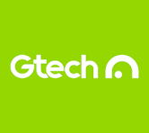 Gtech logo on a bright green background