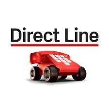 Logo for Direct Line with red toy car and black text
