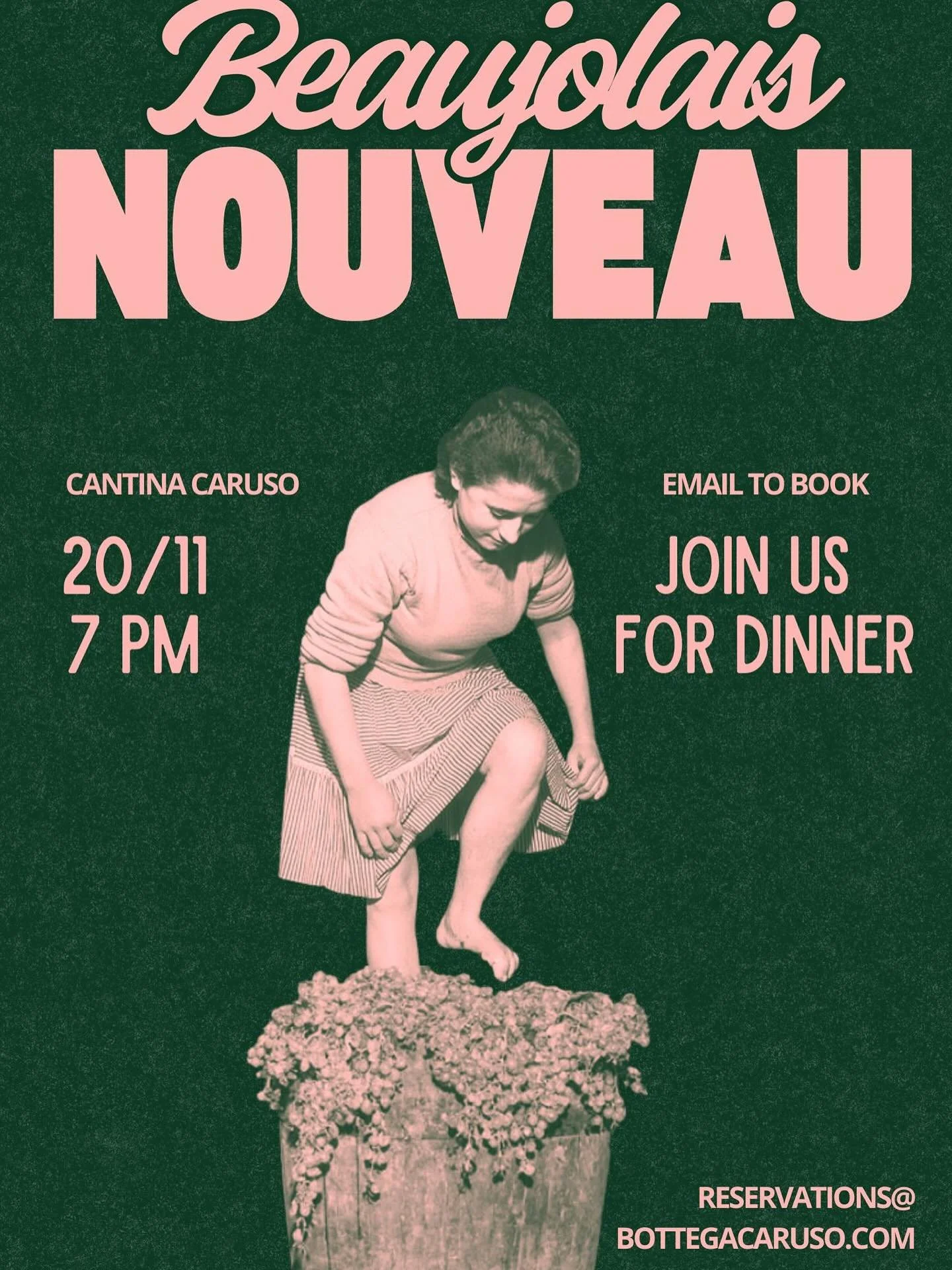 To help us enjoy Beaujolais Nouveau here in Margate, @bottegacaruso and @thomeagle are cooking a three course menu in their wine bar Cantina Caruso. 

Chicken liver parfait &amp; grape pomace mustard
~
Coq au vin with macaroni au gratin and fris&eacu