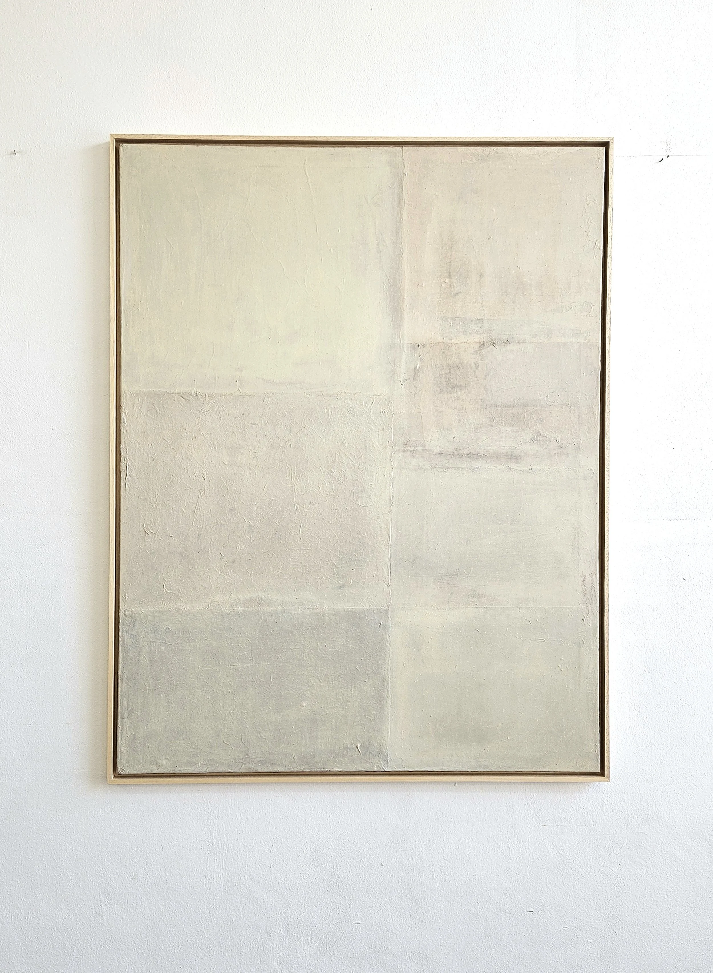 Abstract art piece with beige  patches, mimicking a plastered wall with beautiful patina.