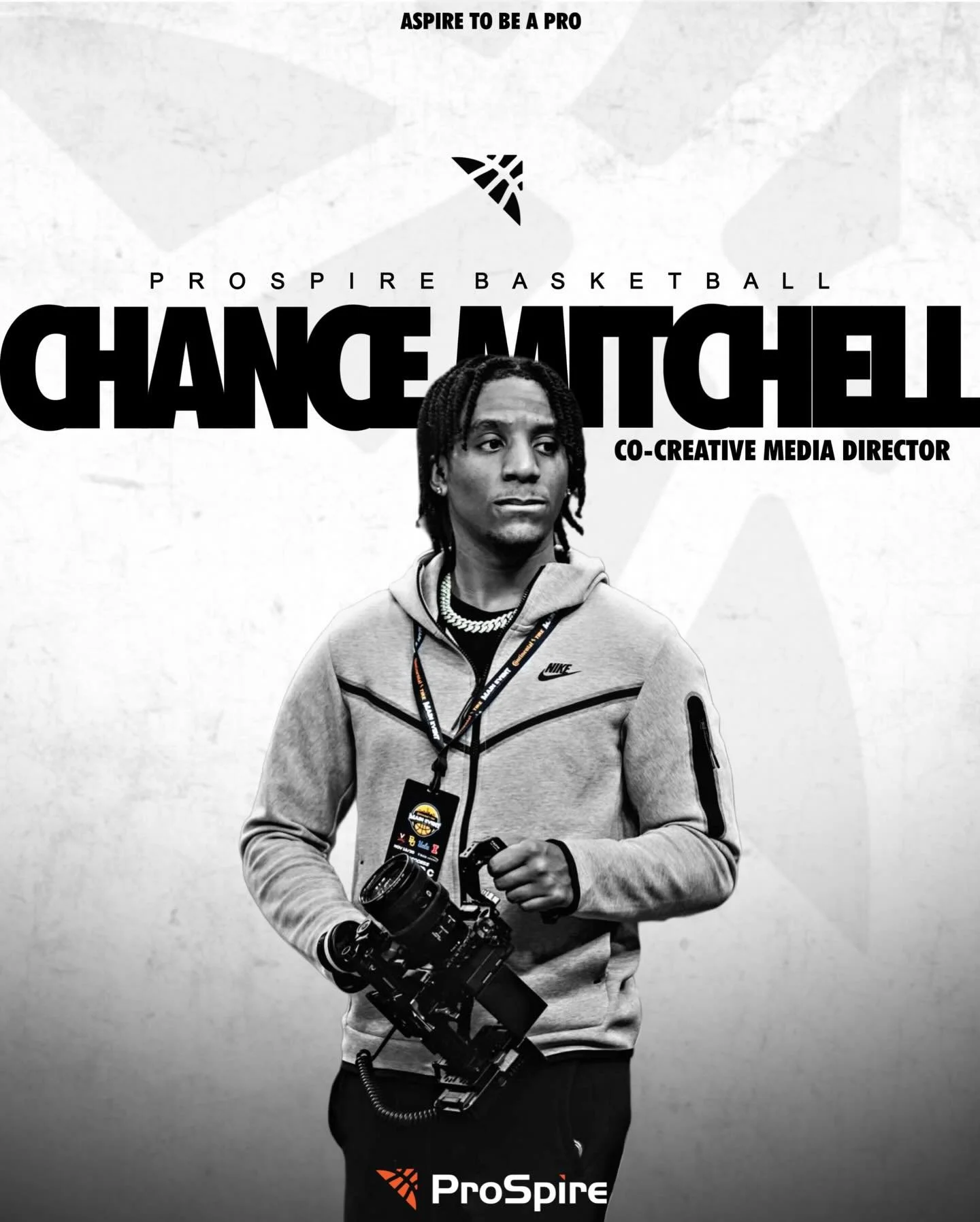 Meet the Team

Chance Mitchell | Co-Creative Media Director 

Chance Mitchell is the Co-Creative Media Director at ProSpire, bringing a high-level background in sports media and basketball culture. He works with Ballislife, one of the most recognized