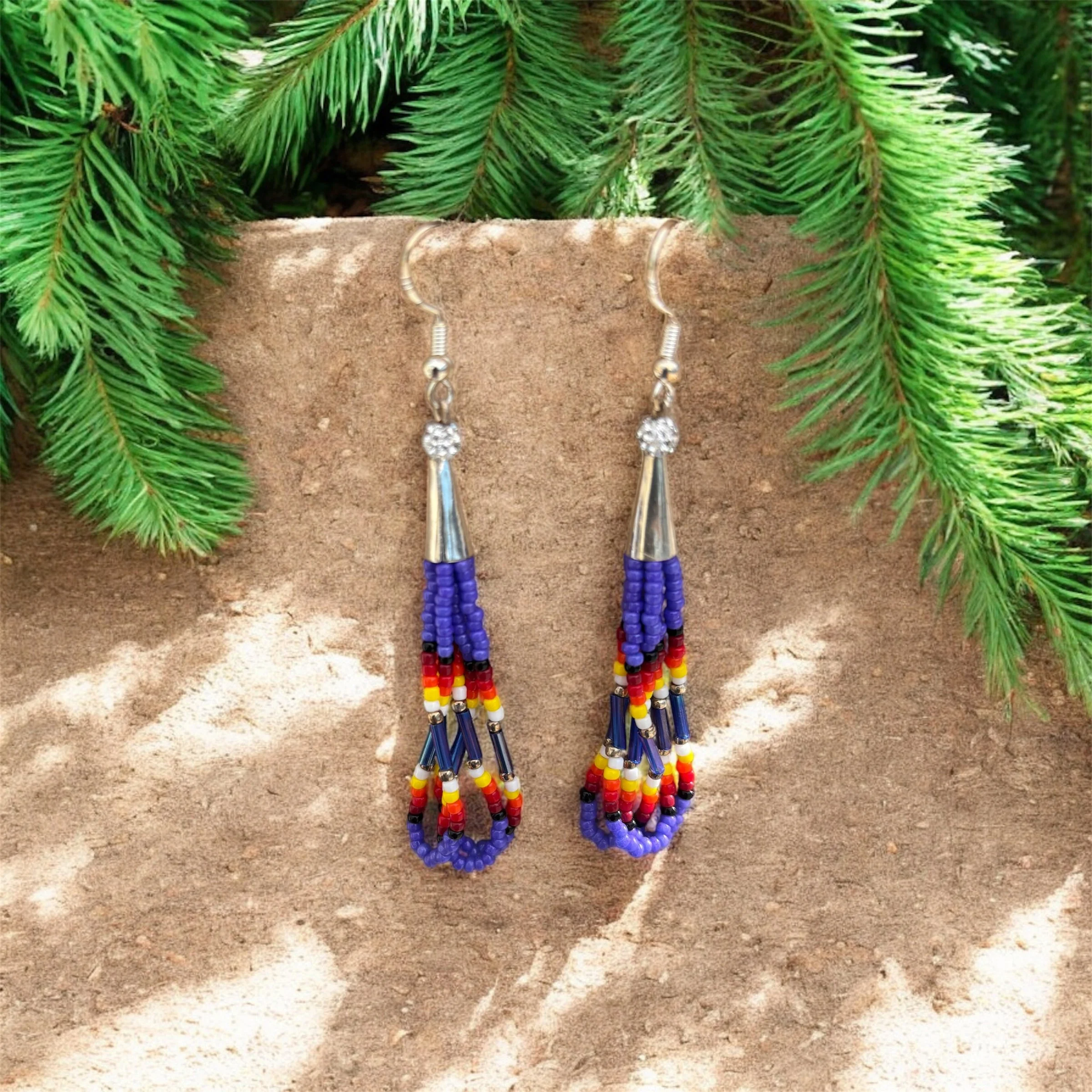 Purple Ember Fringe Earrings
