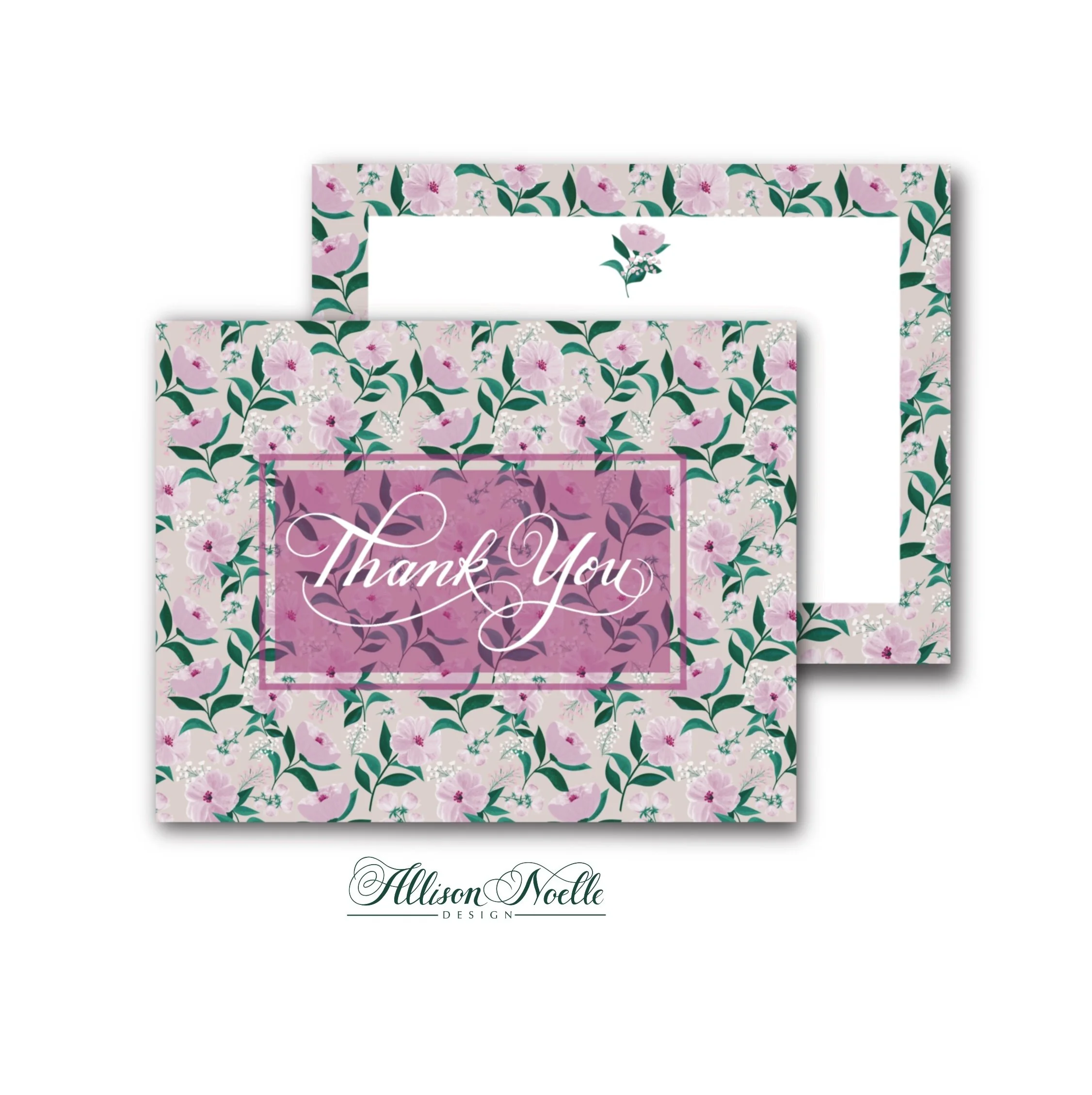 Thank You  Notecards | Pink Flowers