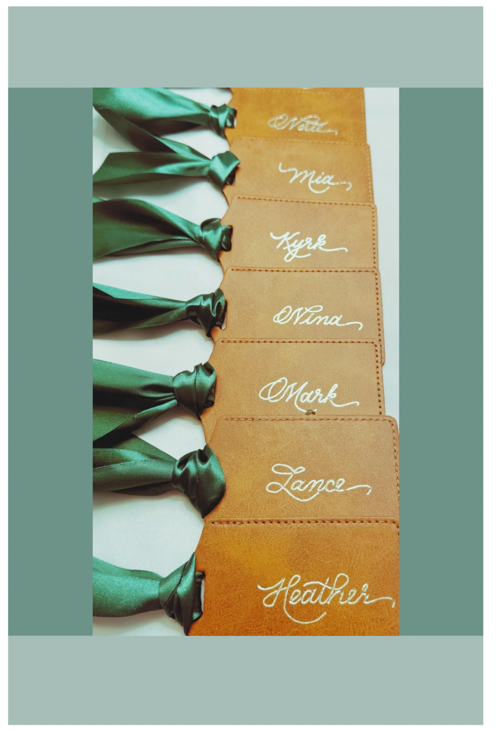 Hot Foiled luggage tags by calligrapher Allison Noelle.