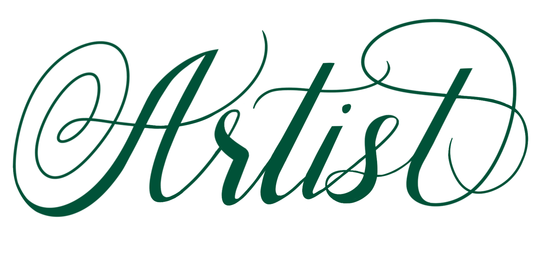 Elegant cursive text that reads "Artist" in dark teal color.