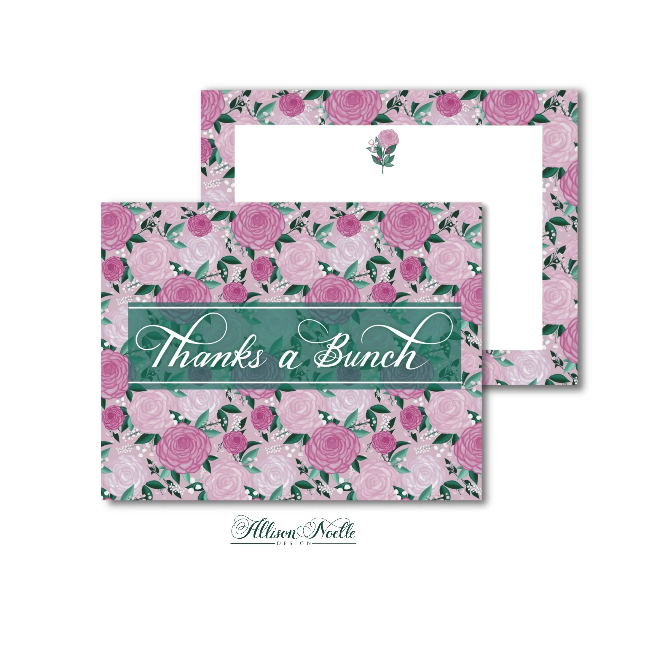 Thanks a Bunch! Pink Floral Notecards