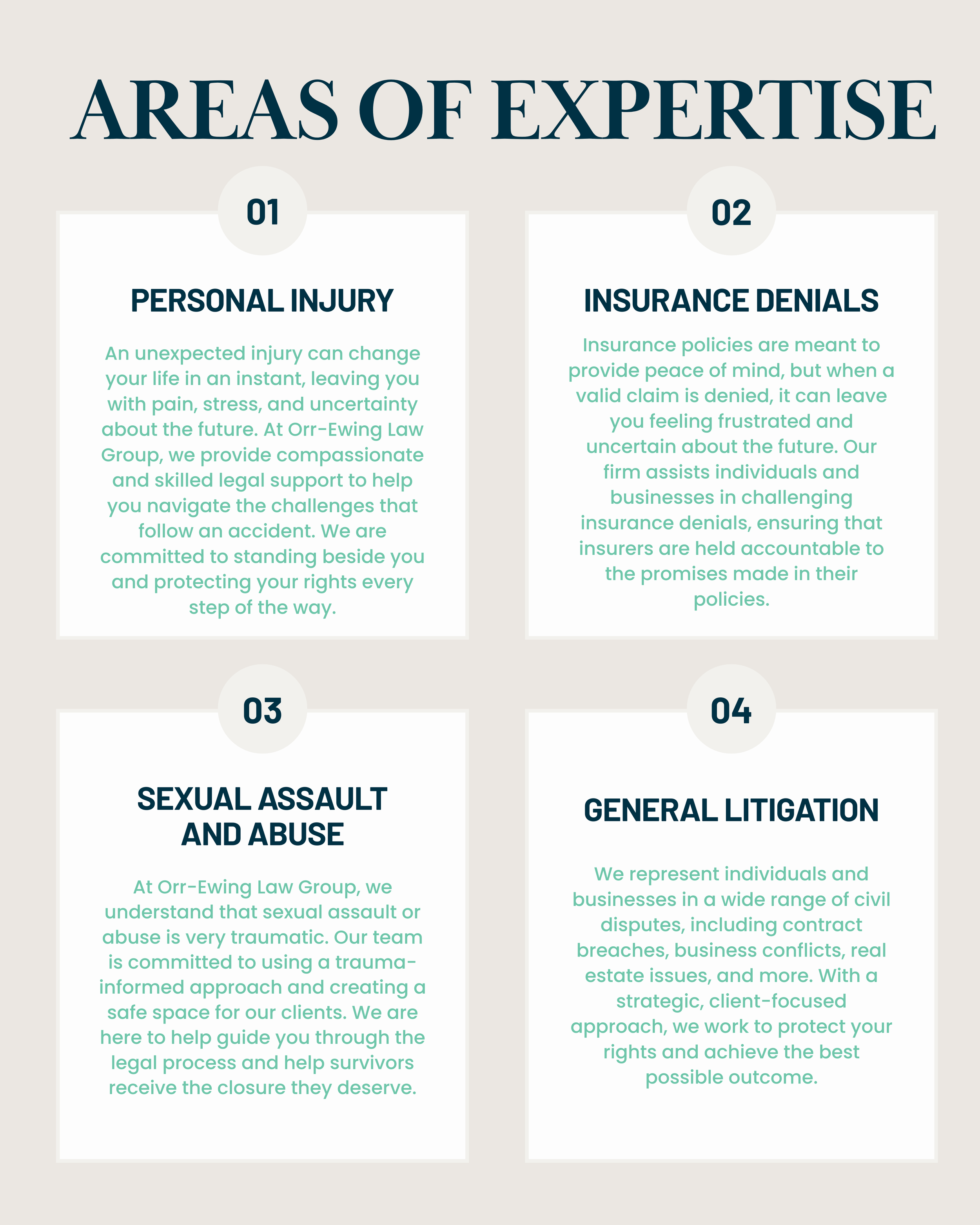 Orr-Ewing Law Group is committed to delivering trusted representation in the following areas:

→ Personal Injury
→ Insurance Denials
→ Sexual Assaults and Abuse
→ General Litigation
→ Election Law
→ Immigration Law

Call us at 778-850-0575 or email i