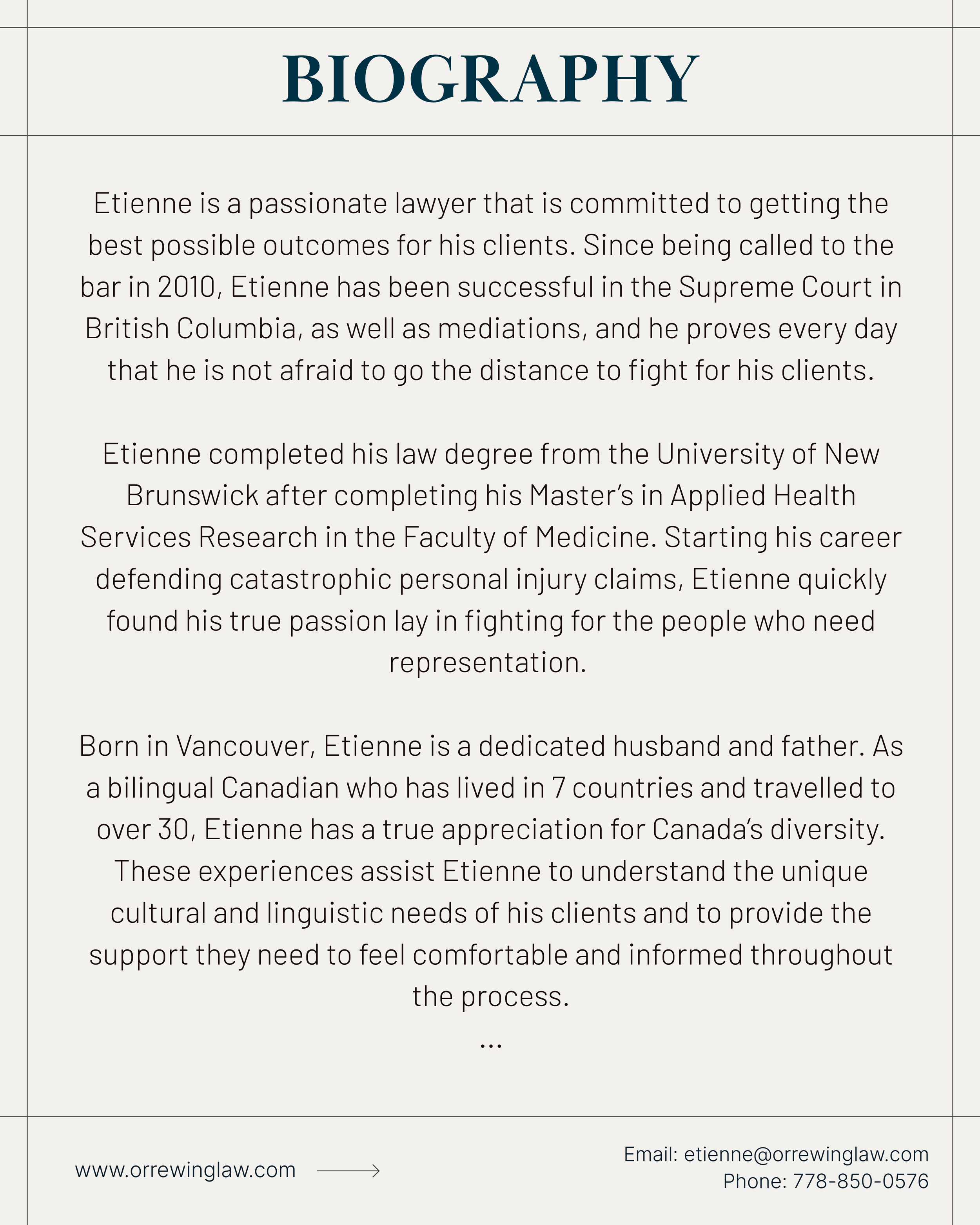 Read more to discover Etienne's background and the values that drive his practice!