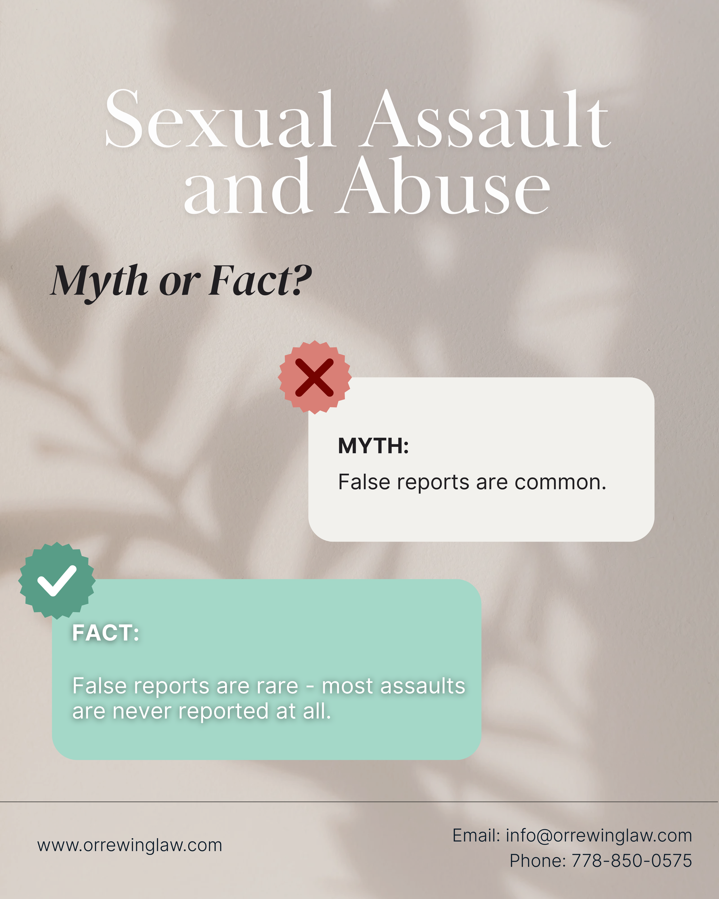 Sexual assault and abuse cases can be pursued through civil law, independently of the criminal system.