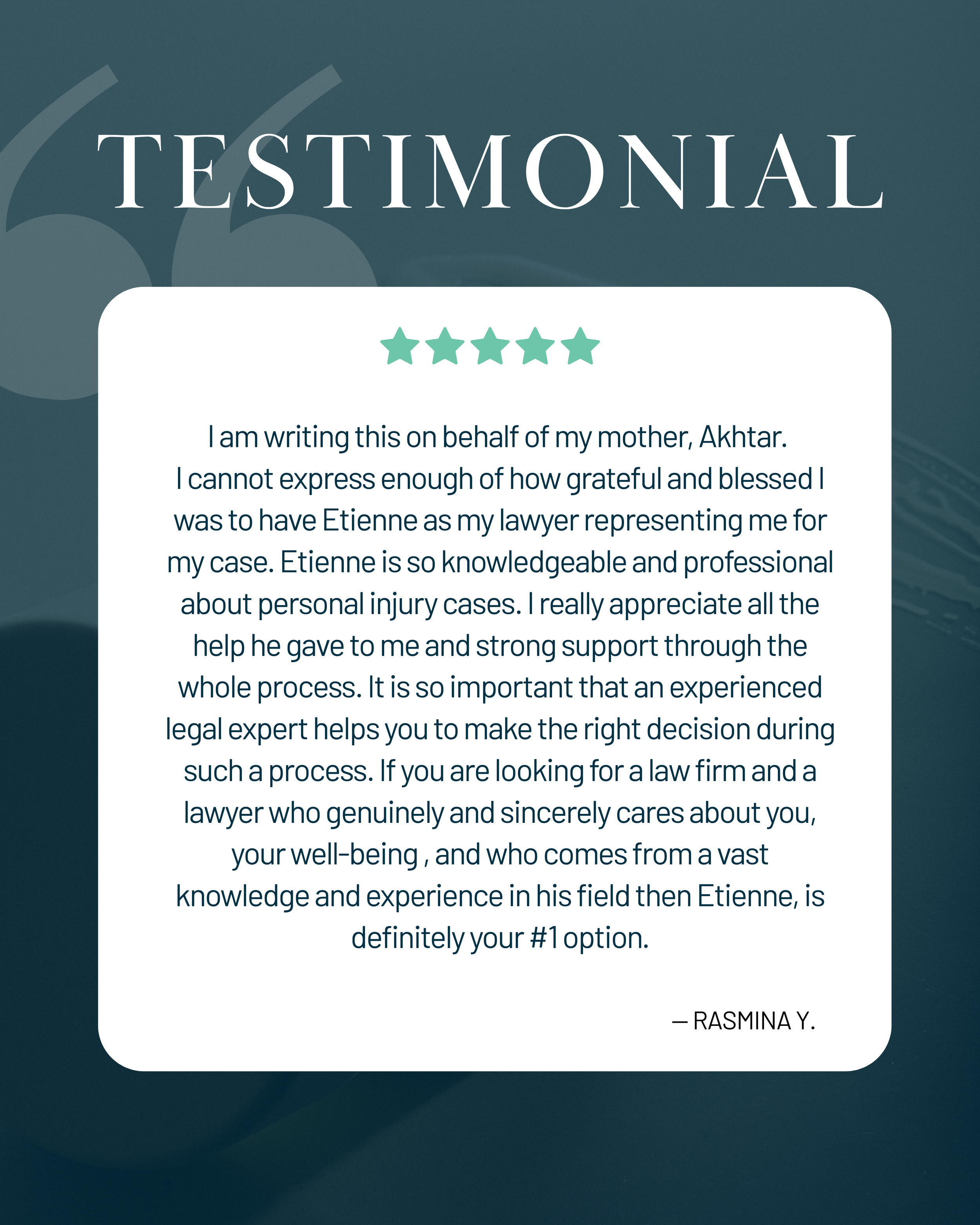 ⭐️ Nothing speaks louder than a positive client experience. Thank you for the review ⭐️