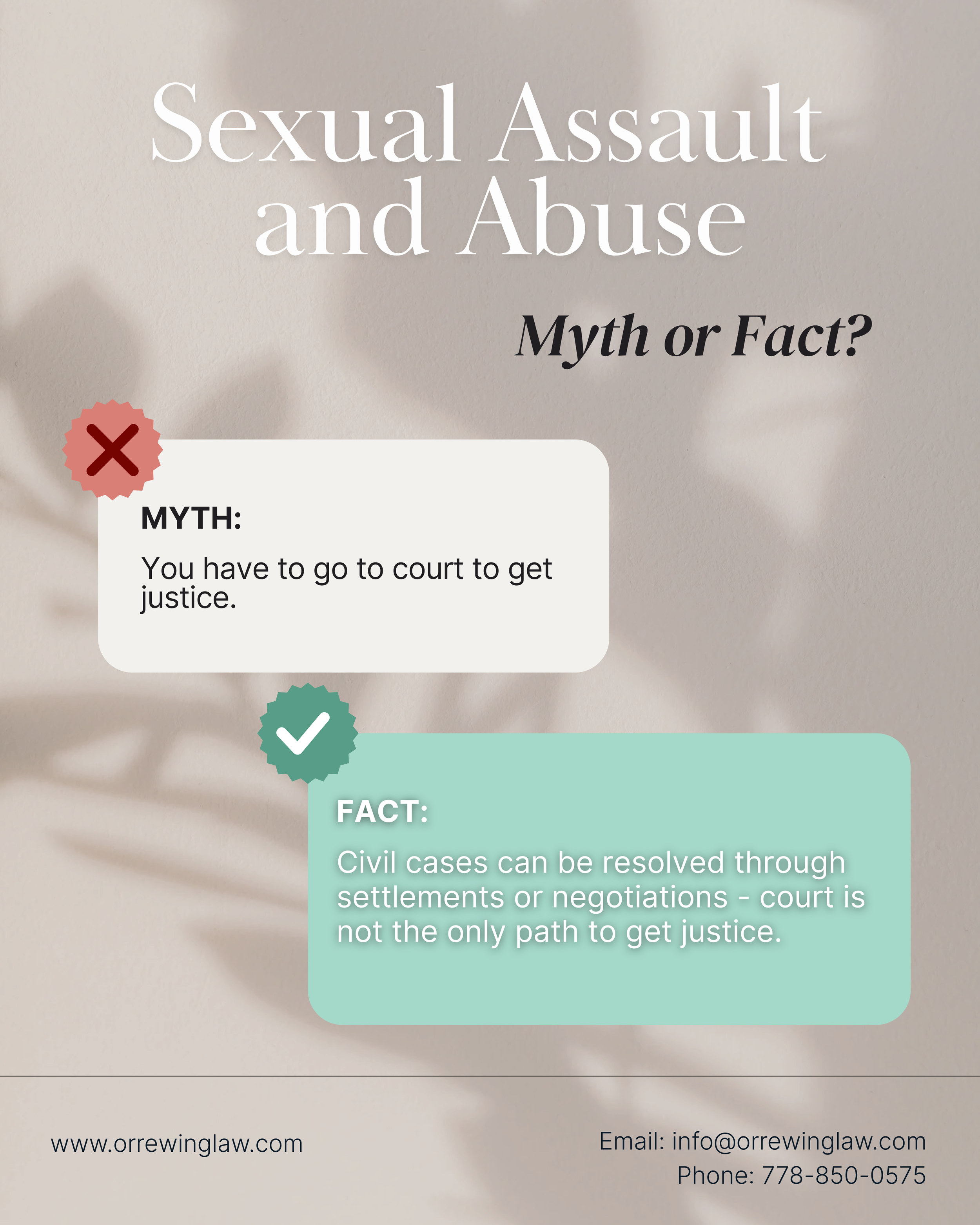 Contact us at 778-850-0575 to understand your rights.