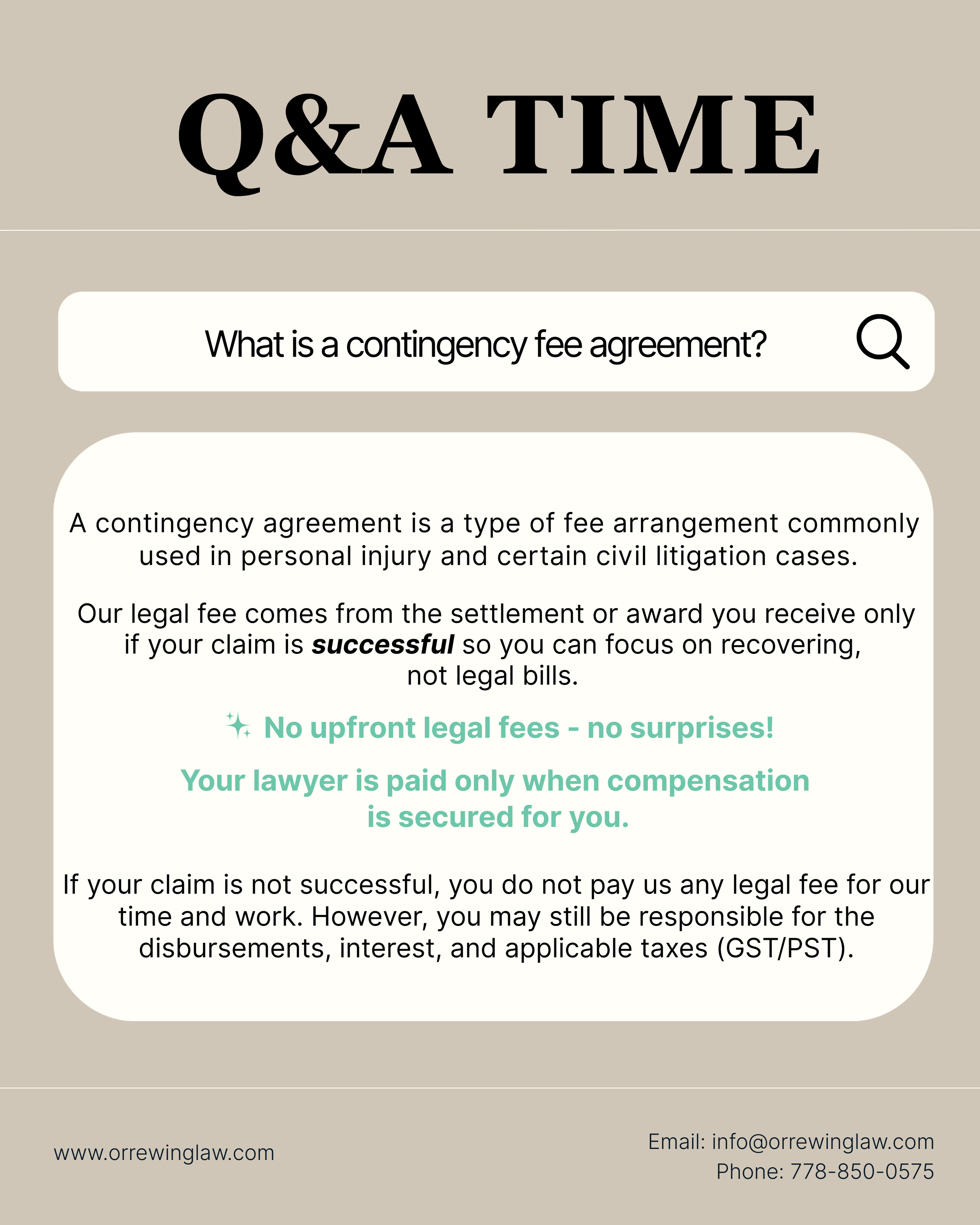 You asked. We answered. Let us know if you have a legal question you’d like for us to answer.