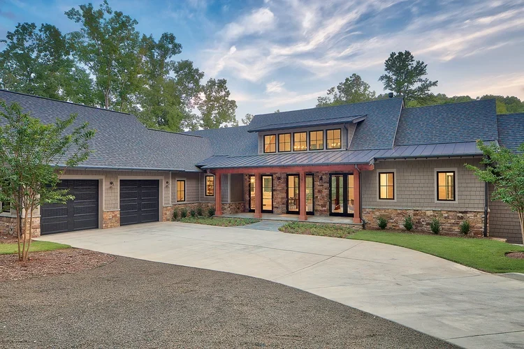 Modern Minimalist Lake Keowee Custom Home Front
