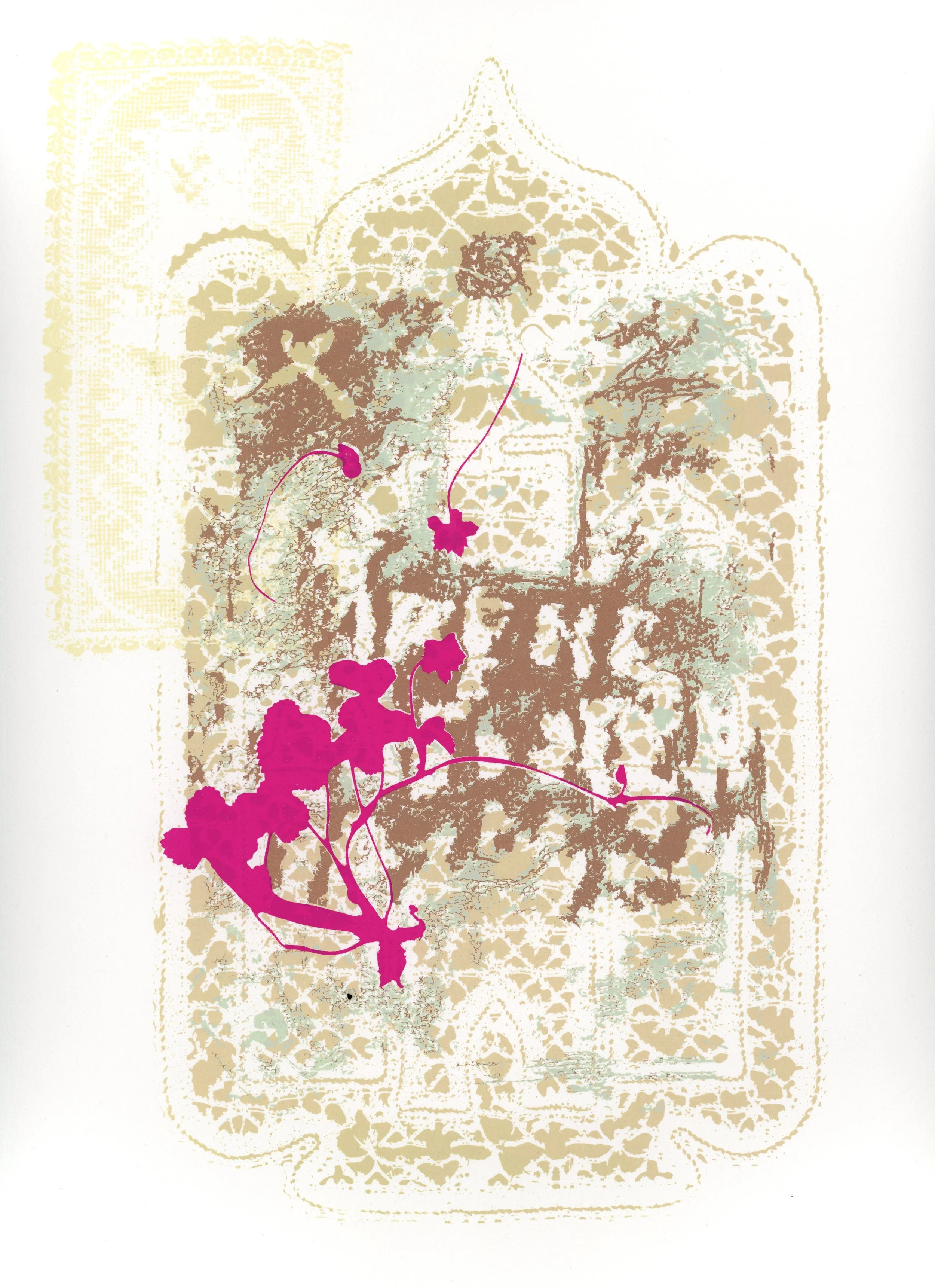 Flowers for Irene (2025) 8" x 10" Photo Emulsion Screenprint