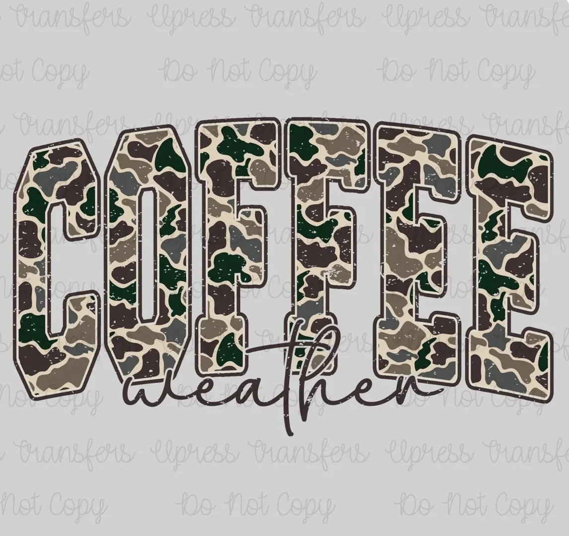 Distressed Camo Coffee Weather