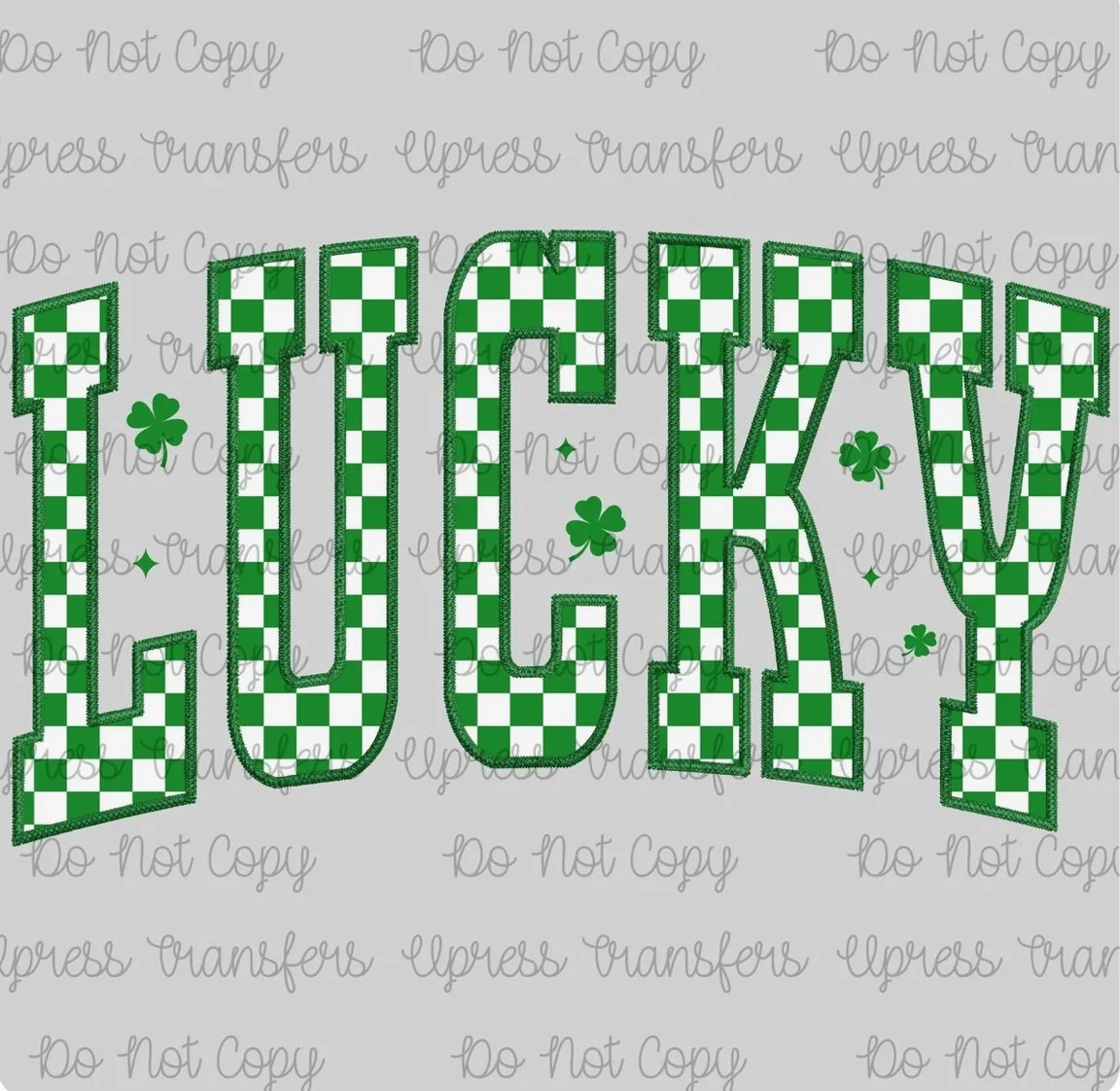 Faux Embroidery Lucky