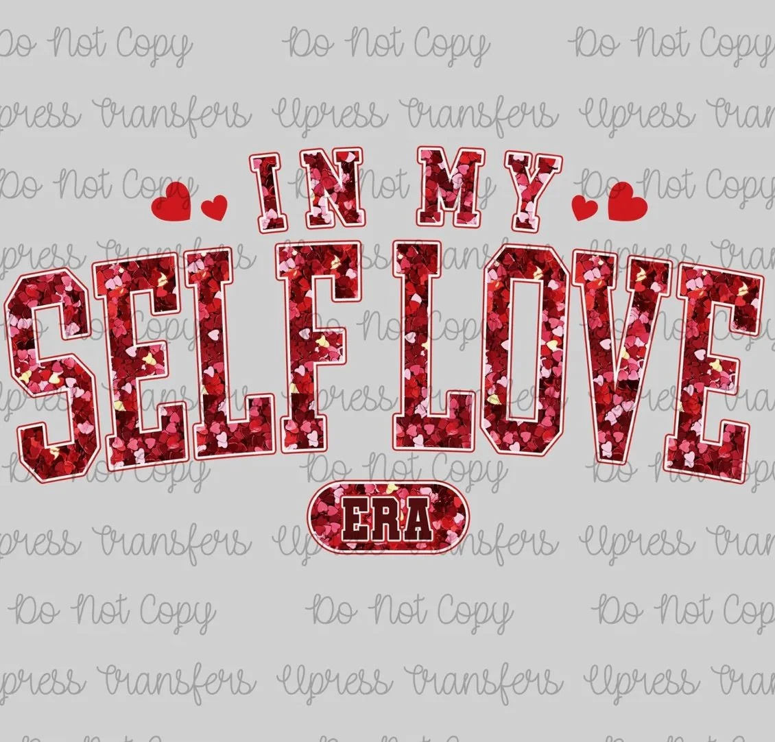 Faux heart Glitter Self Love