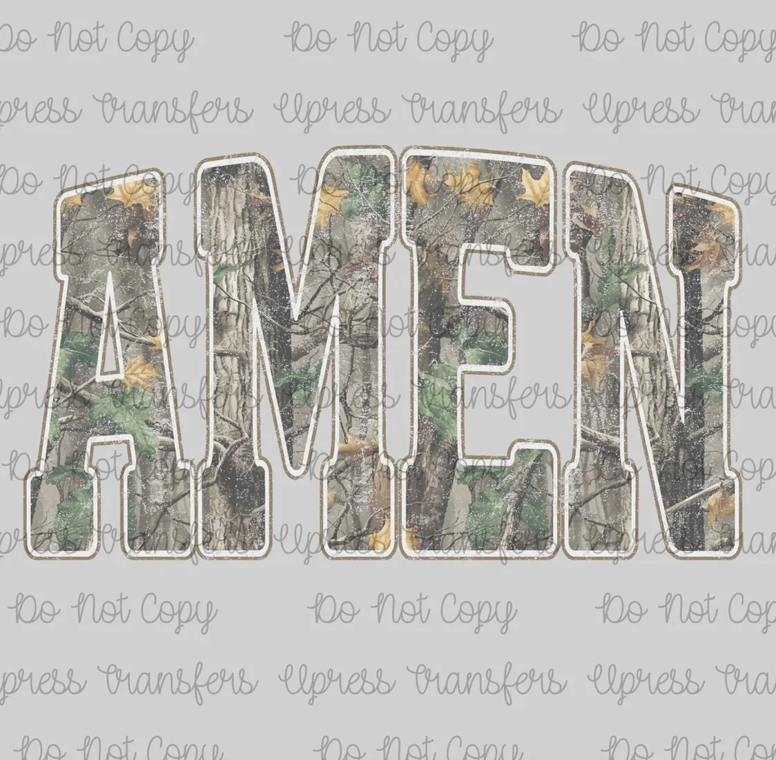 Distressed Camo Amen