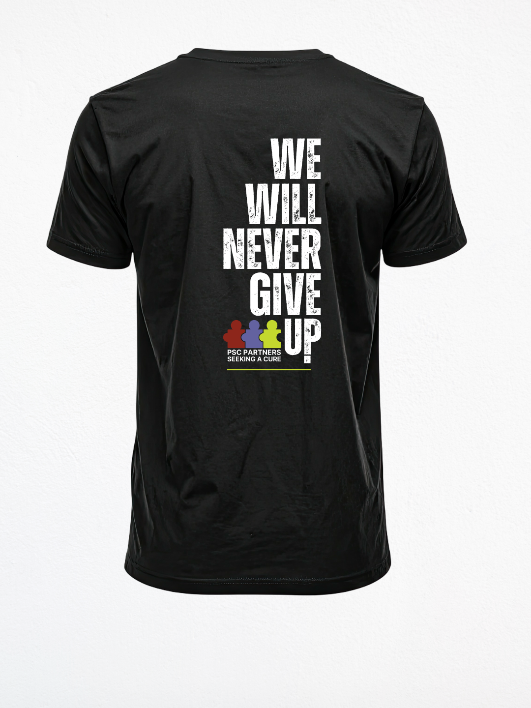 We Will Never Give Up T-shirt Back.png