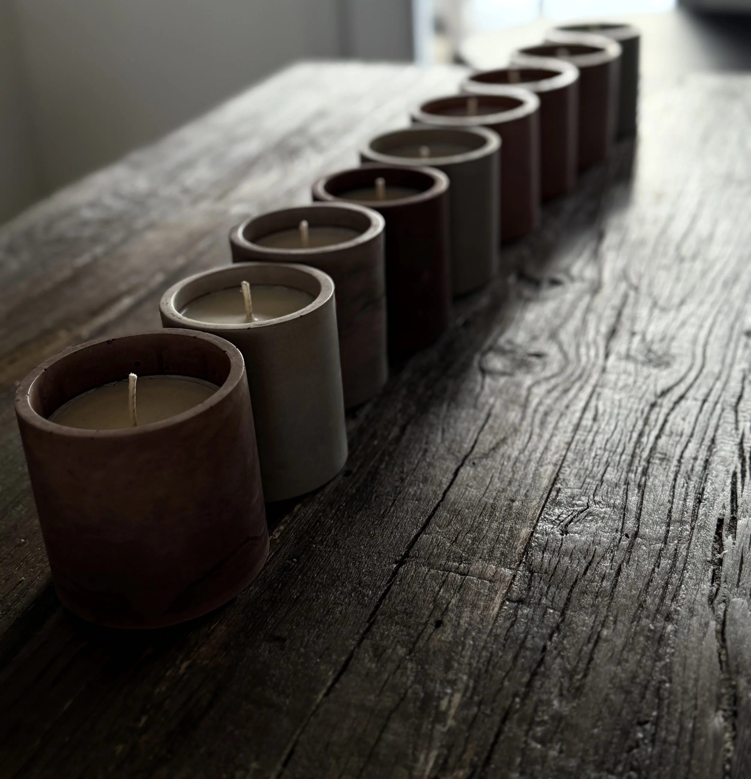 Handmade, handpoured, luxury, eco friendly cement candles from Grande Prairie, Alberta.