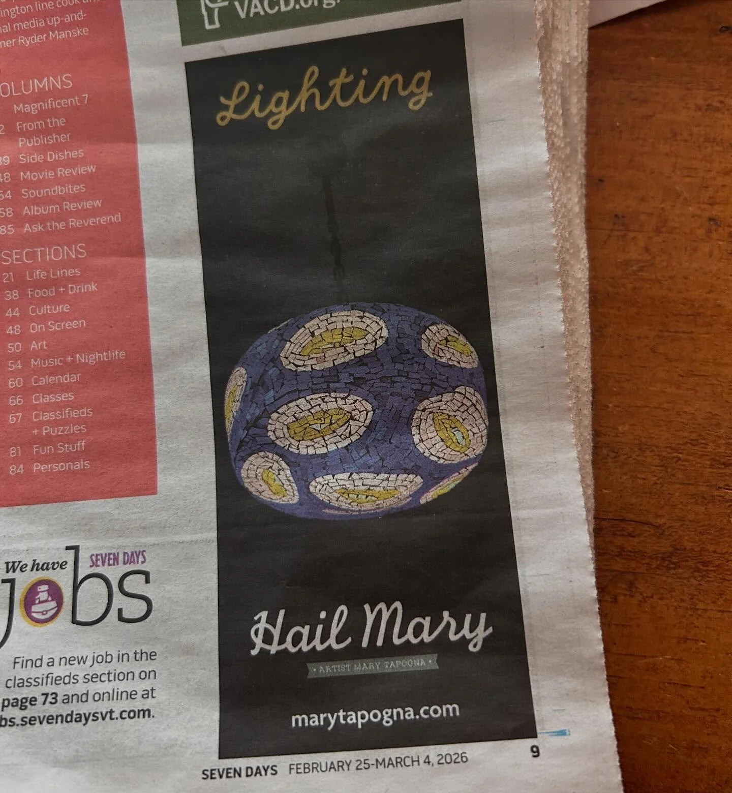 HEY ! ! ! I've decided to run some ads in @sevendaysvt ! It will guide you to my newly updated website ! !