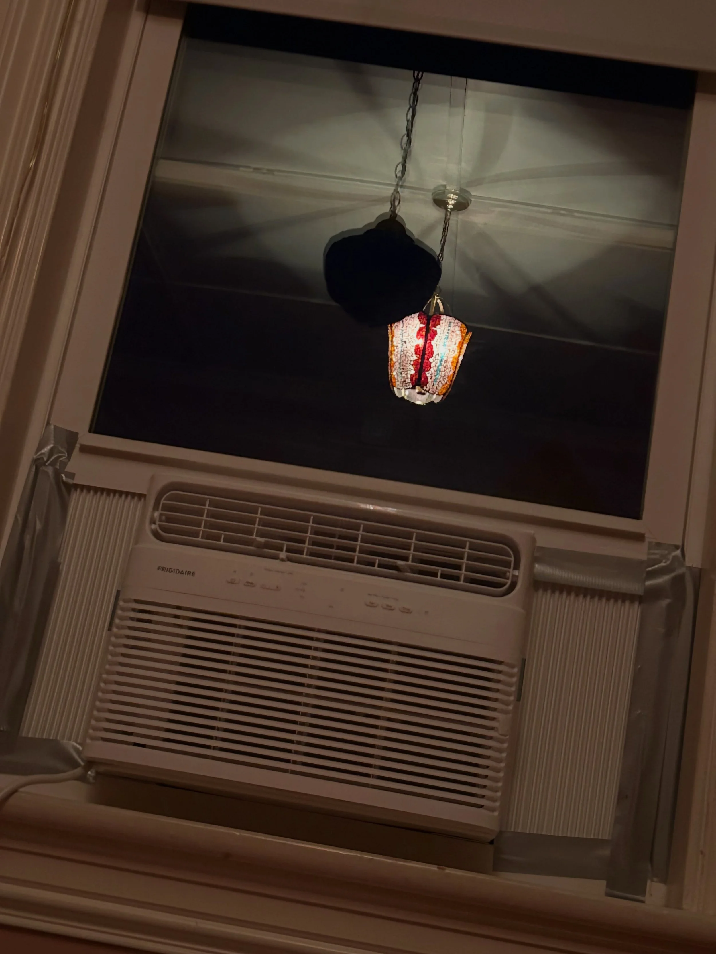 Hanging out in the AC room