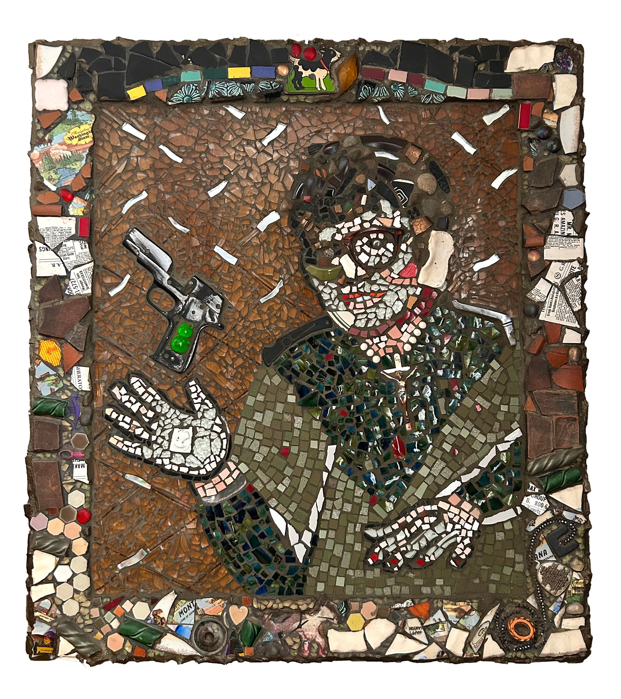 Lady W/ Gun
25.5"w x 30"h           2001              7,500.