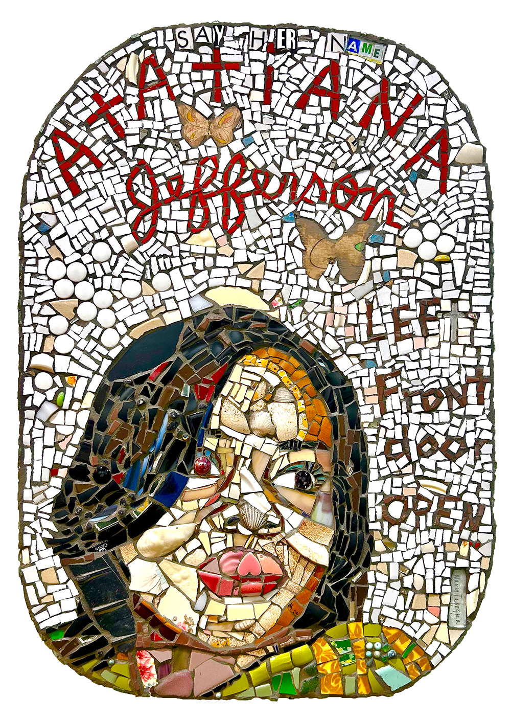 Atatiana Jefferson
18.5"w x 26"h               2024
She was a pre-medical graduate of Xavier University of Louisiana. She took care of her mother and eight year old nephew.