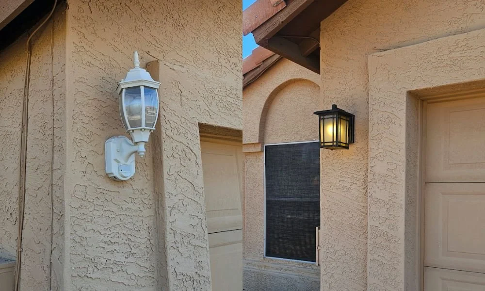 Replaced the outdoor light fixture. 