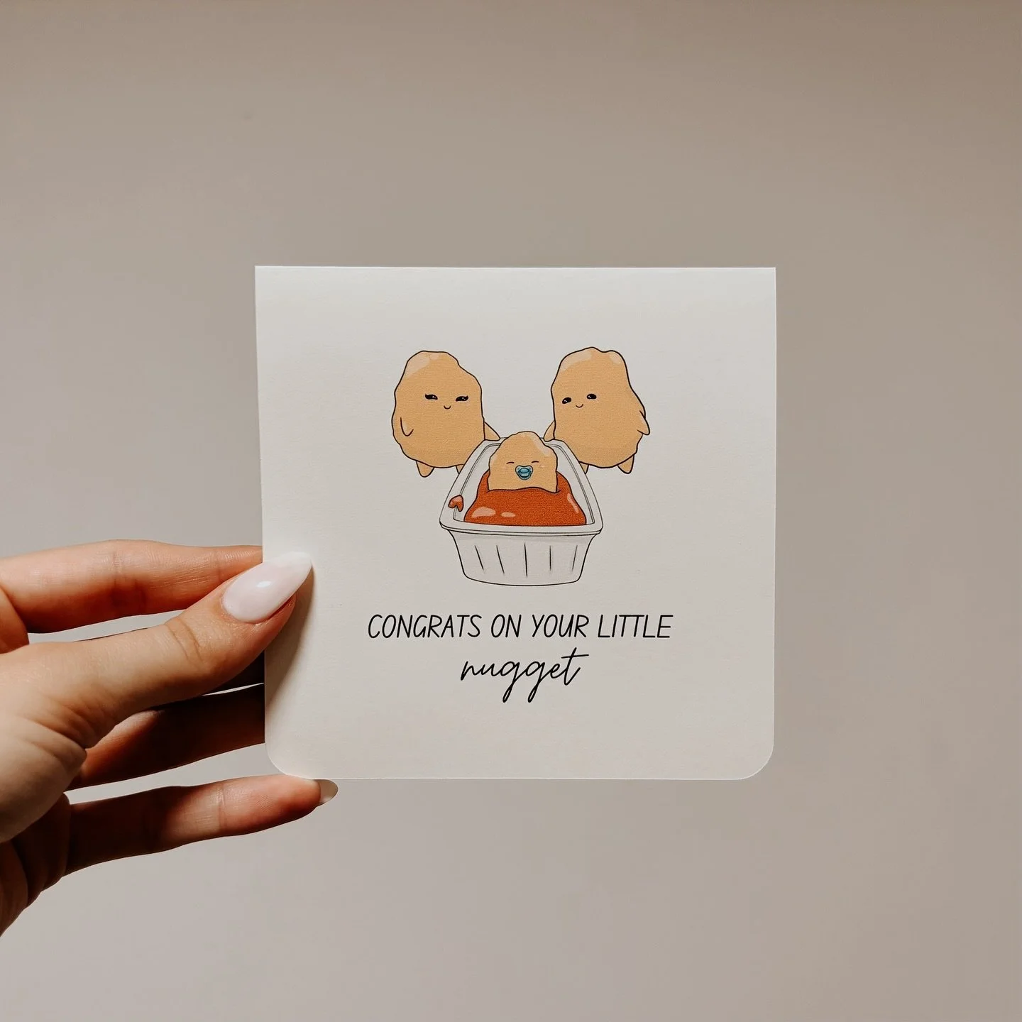 𝑨 𝒍𝒊𝒕𝒕𝒍𝒆 𝒏𝒖𝒈𝒈𝒆𝒕, 𝒂 𝒘𝒉𝒐𝒍𝒆 𝒍𝒐𝒕𝒕𝒂 𝒍𝒐𝒗𝒆 🤍

This card was made for the tiniest arrivals who steal the biggest parts of our hearts. Because sometimes, the best things come in snack-sized servings.

Thoughtfully illustrated and 