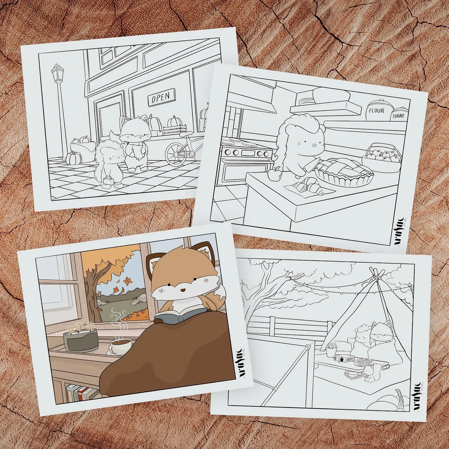 Something new from my cozy corner 🍂 
I&rsquo;ve quietly been working on several little series of printable coloring pages&mdash;each one inspired by calm moments, soft seasons, and the fuzzy little feelings that come with them.

This one&rsquo;s 𝘝?