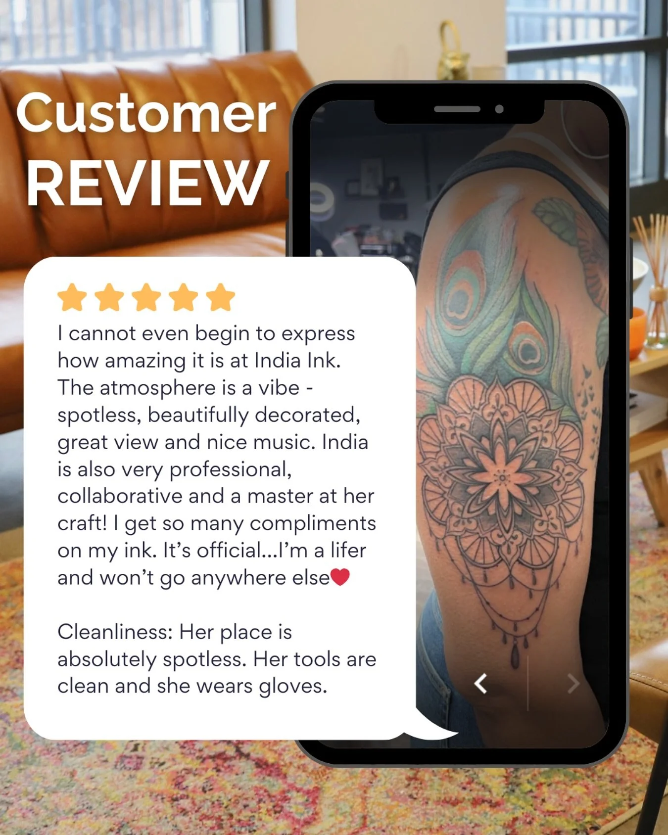 Love Your Tattoo? Show Us Some Love! ✨ 

If you had an amazing experience at India Ink Tattoo Company let us know! Leaving a Google review helps us grow and means the world to us.