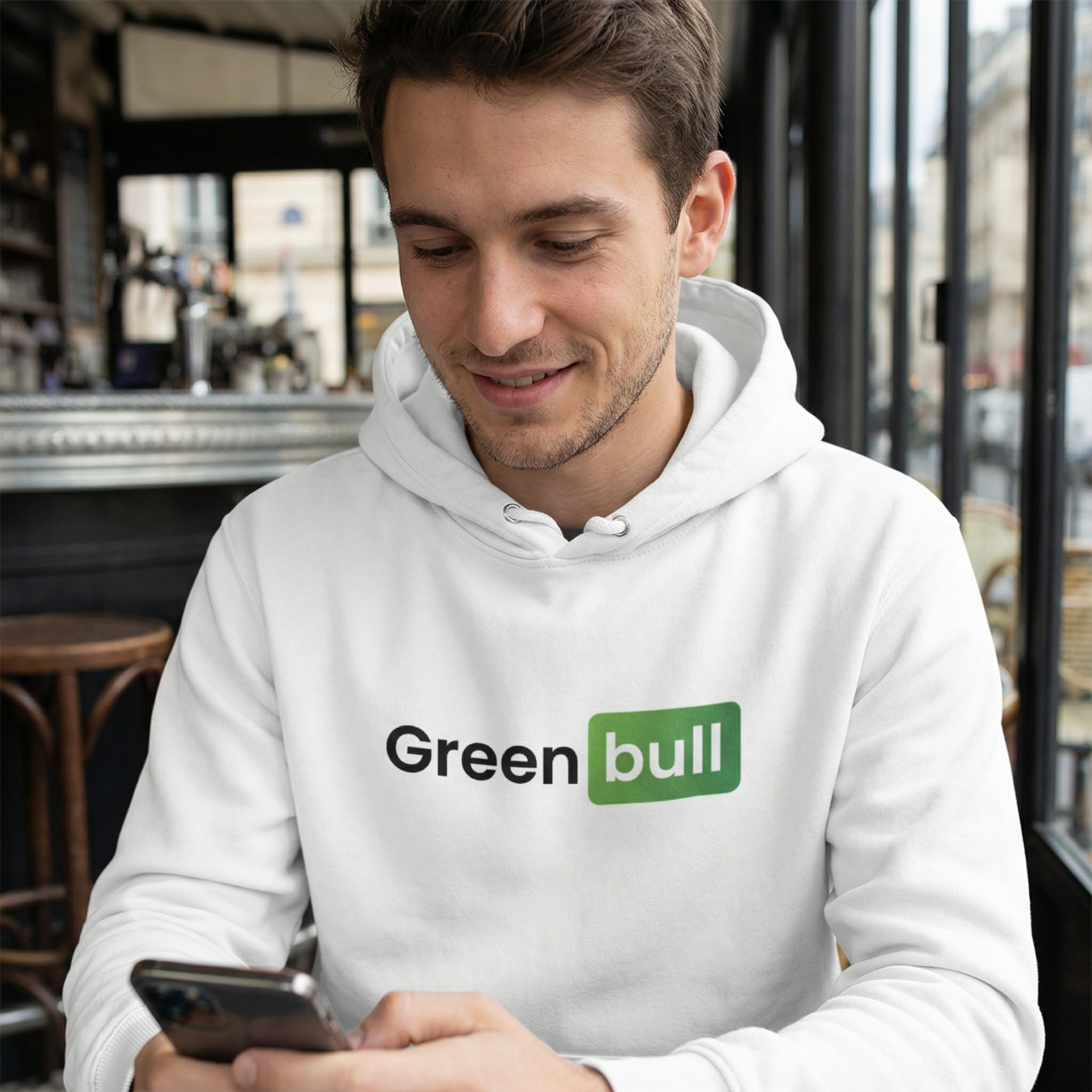 Hoodie - Greenbull Hub blanc