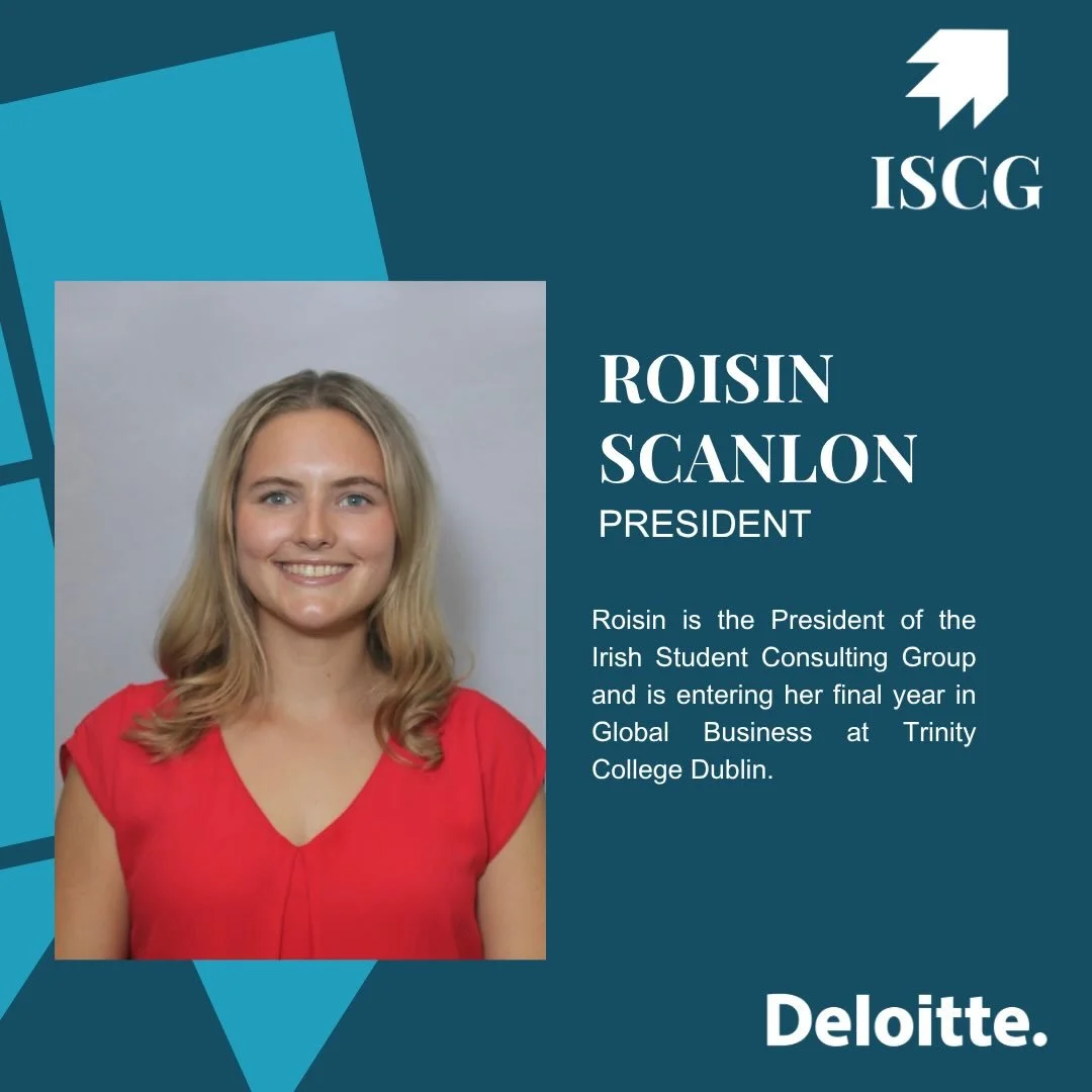 We&rsquo;re excited to introduce the 2026/27 committee of the Irish Student Consulting Group. A passionate and driven group of students from universities across Ireland. 

Each member brings unique skills, fresh perspectives, and a shared commitment 