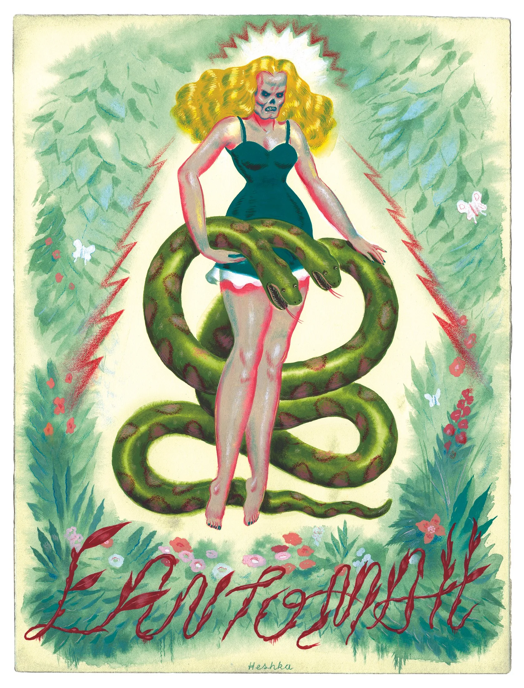 “FANTOMAH” giclee print with working sketches (set A)
