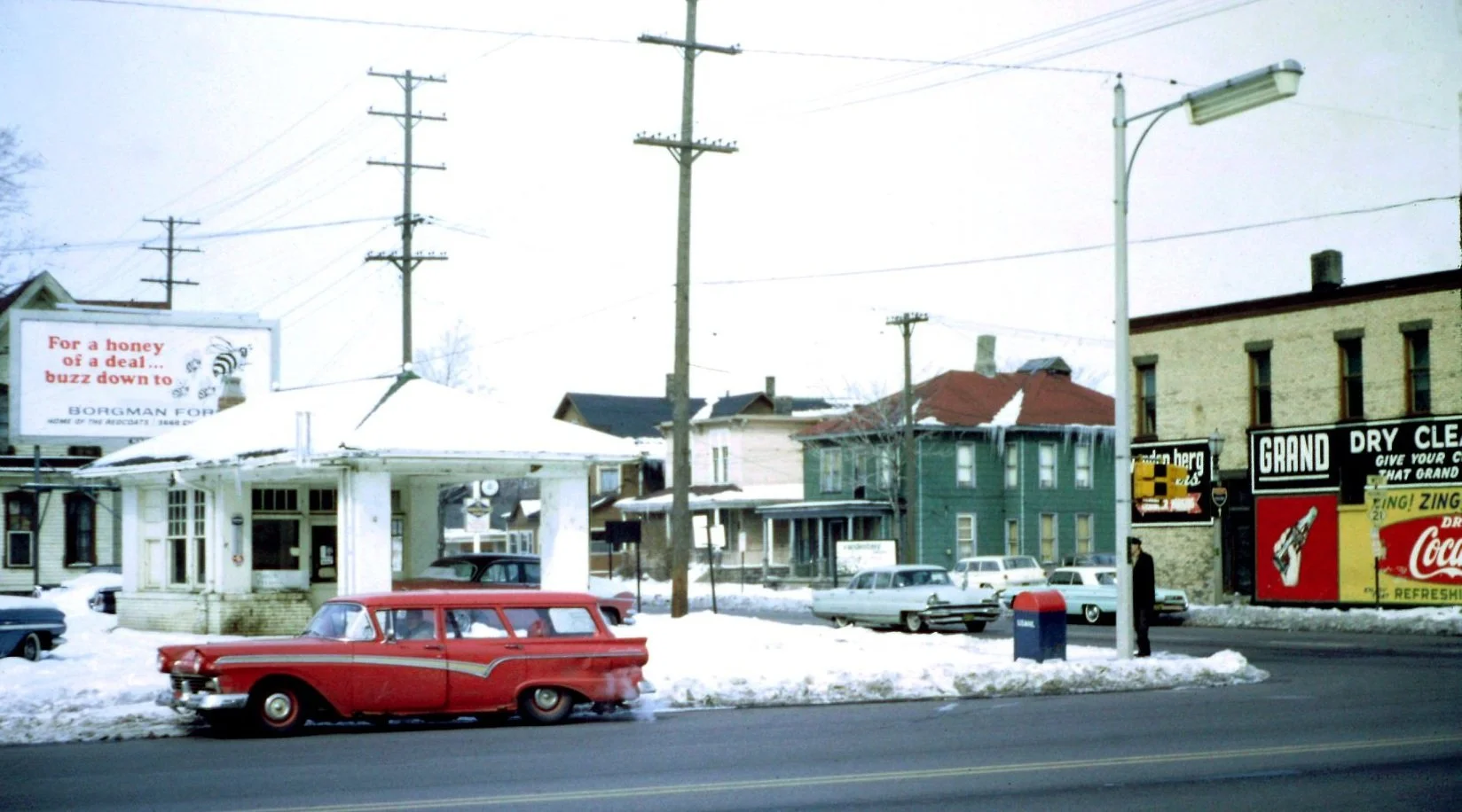 Division Ave at Franklin St facing Northwest in 1958