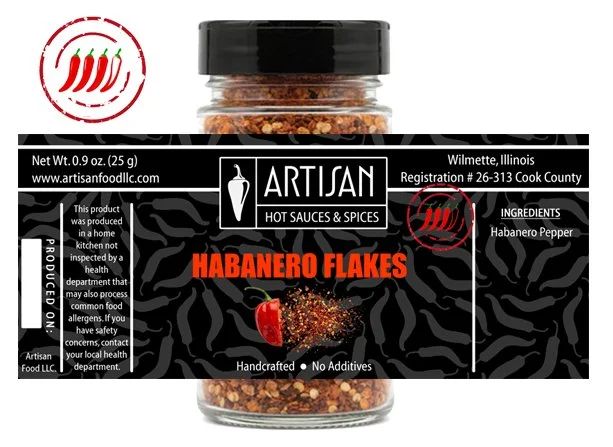 Habanero Flakes - 4oz Jar