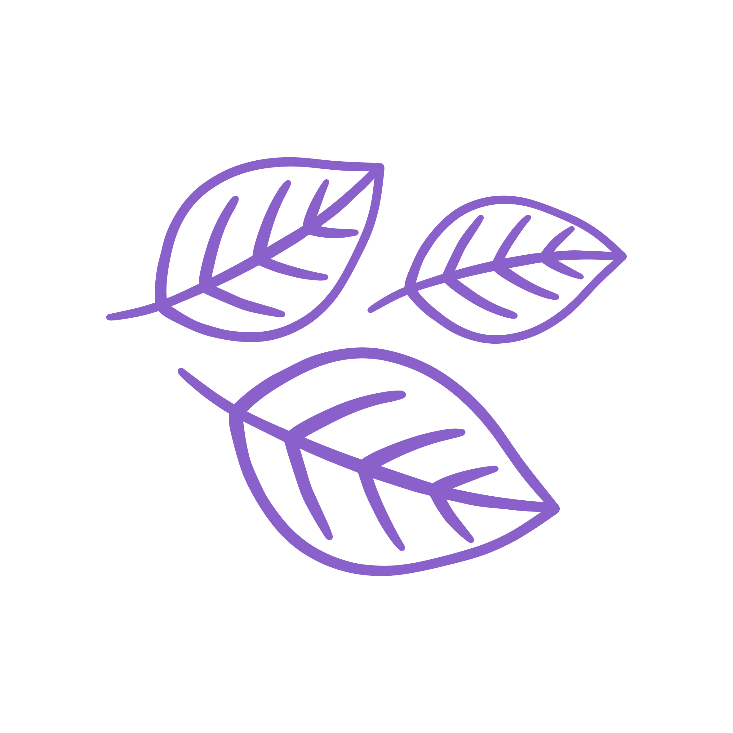 doodle of purple leaves
