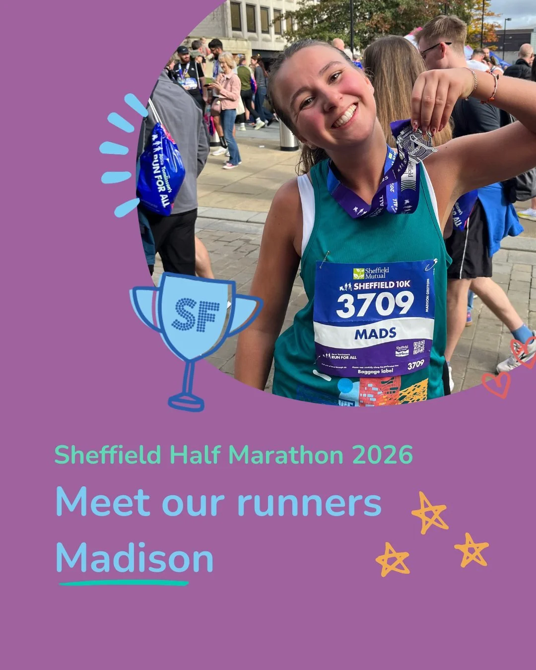 We&rsquo;re shining a spotlight on another of our amazing runners ahead of the Sheffield Half Marathon 🏃&zwj;♀️

Madison previously ran the Sheffield 10K for Sheffield Futures and is now taking on the half marathon to raise even more for young peopl