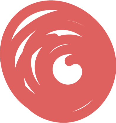 Abstract red and black spiral design.