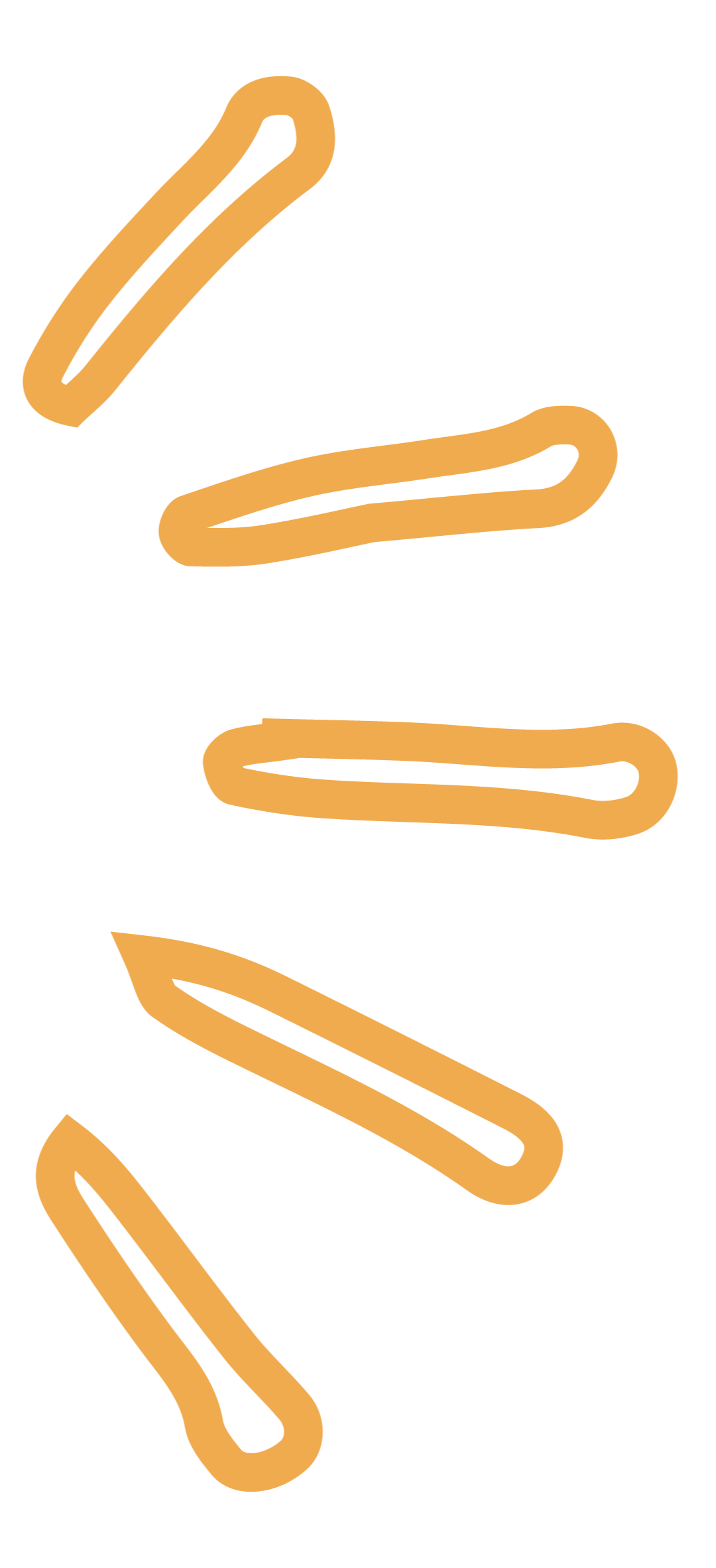 Illustration of five brown paperclips arranged vertically on a black background.