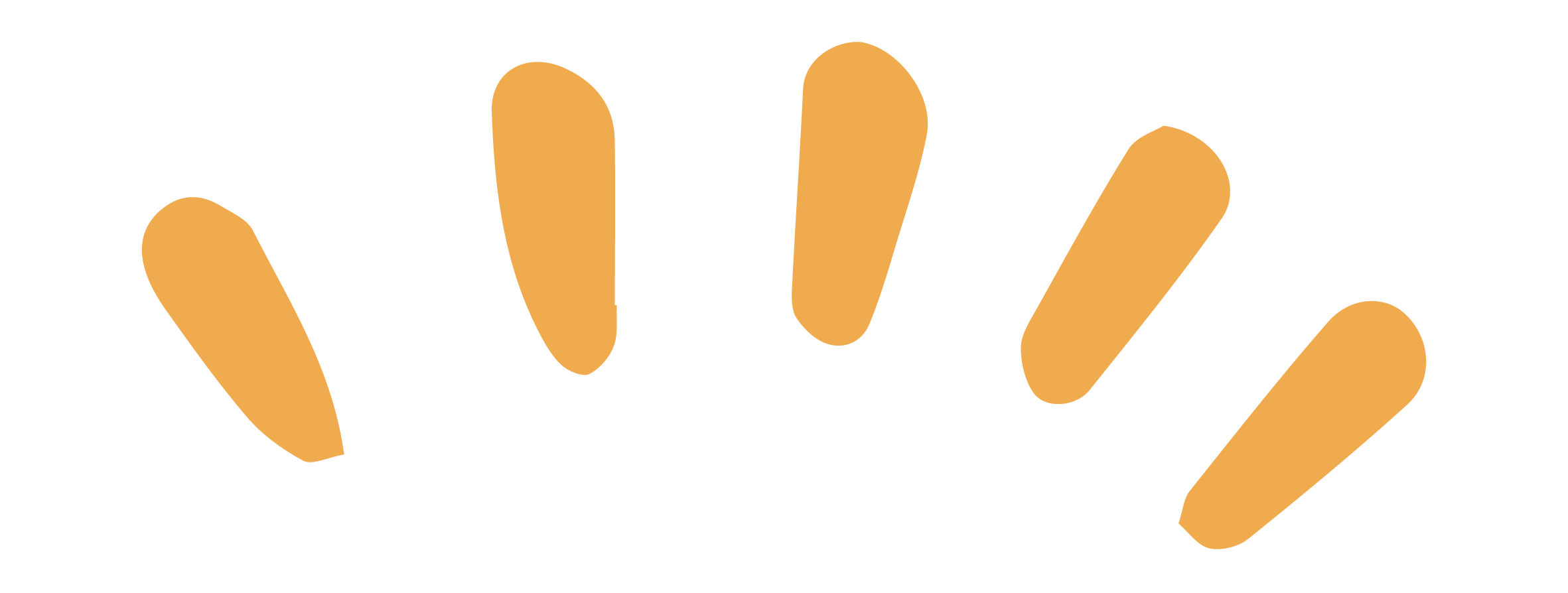 Abstract logo with five orange elongated shapes arranged in a semi-circle around black text that reads 'Vibrant'.