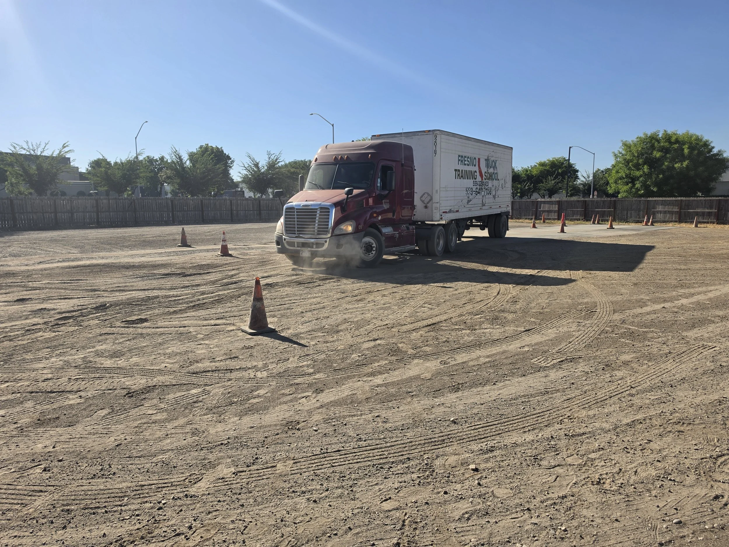 Fresno Truck Training maneuvers DMV setup