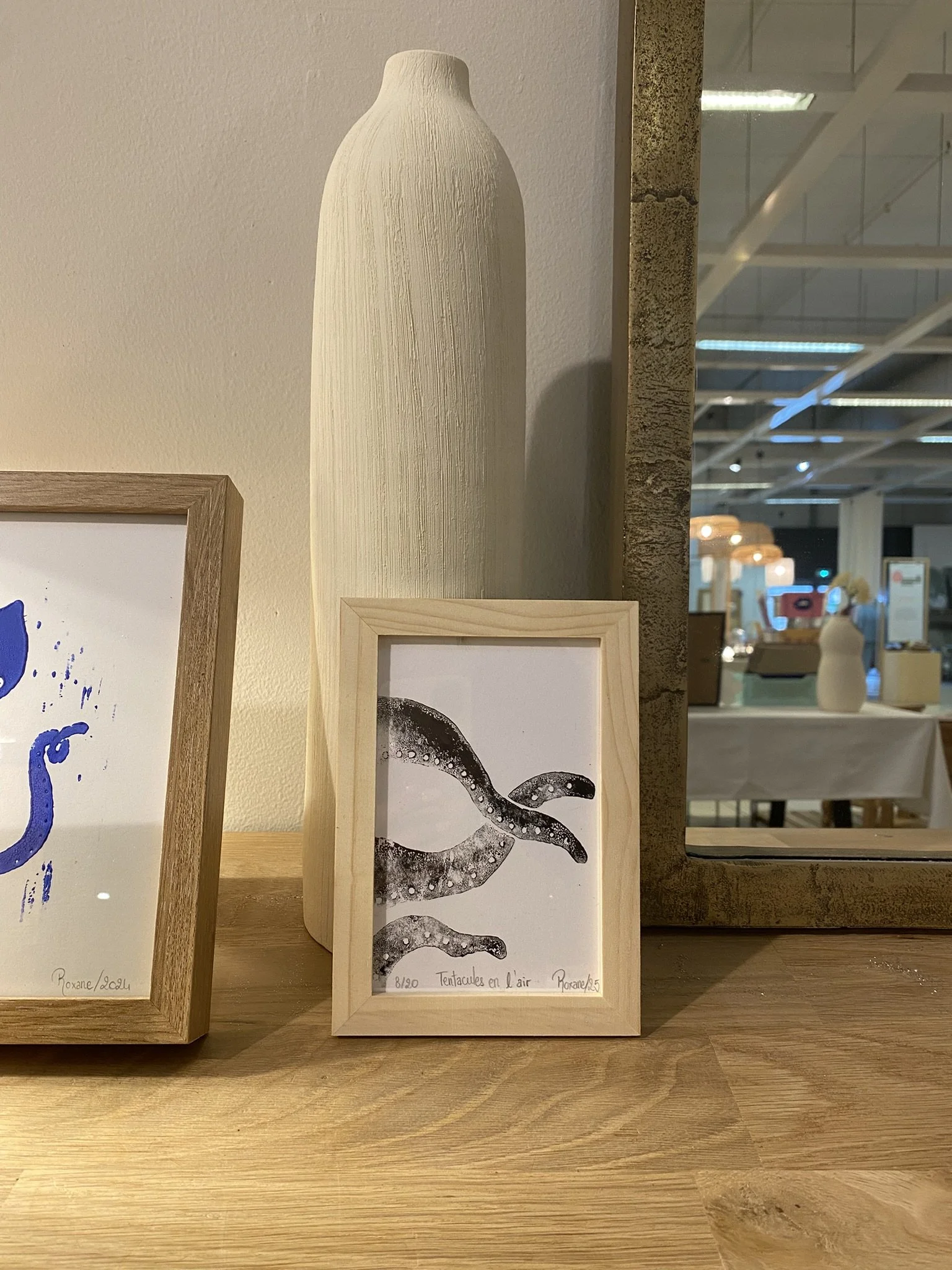 Tentacules en l'air (linogravure)