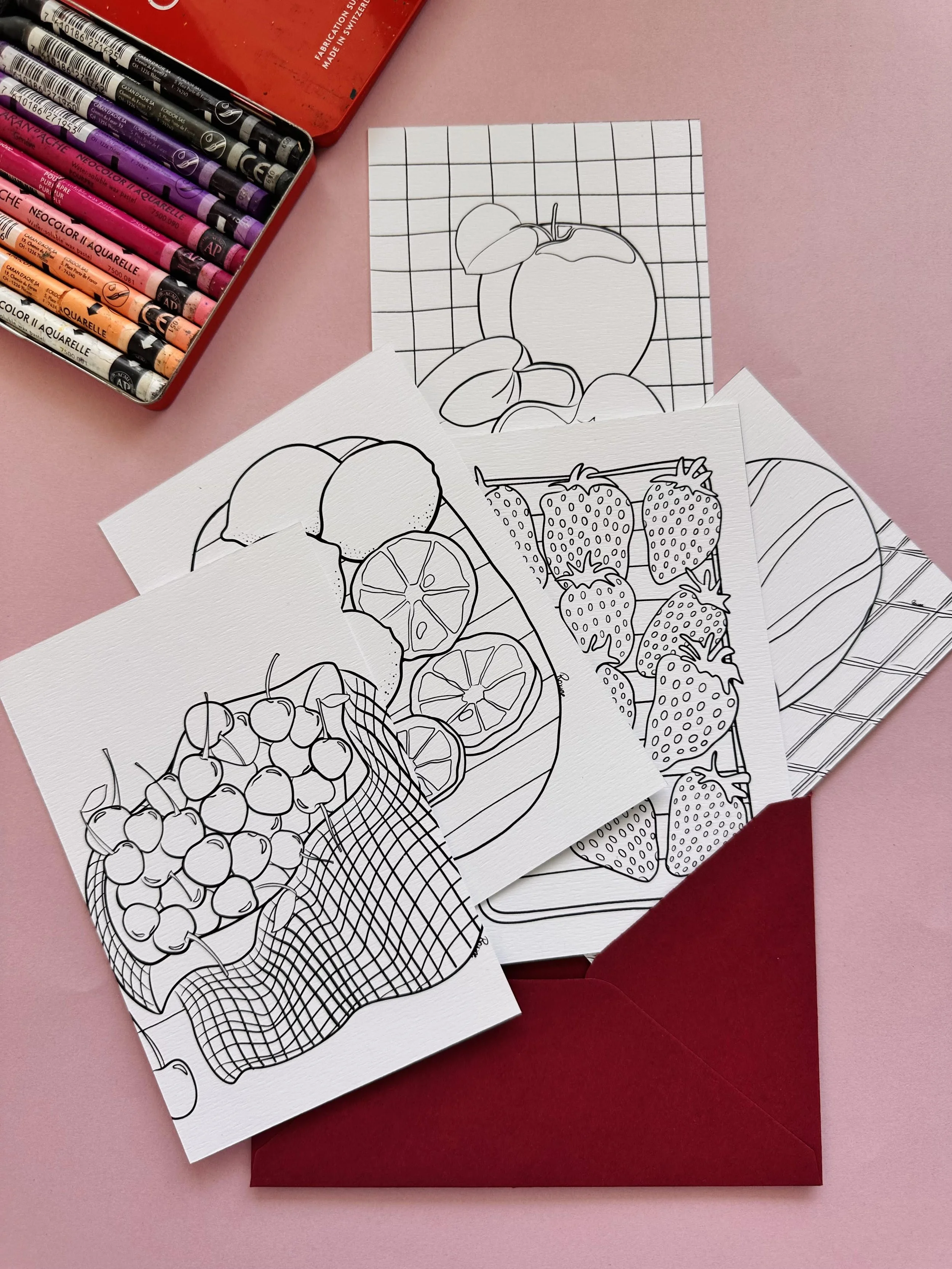 Les fruits à colorier