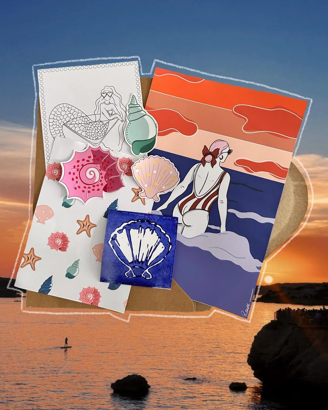 Je vous propose ici un rendez-vous chaque mois où vous allez pouvoir prendre le temps d'apprécier recevoir du courrier. Un temps pour soi, un moment suspendu, coloré, positif et créatif.L'enveloppe contiendra stickers acidulés, illustrations solaires